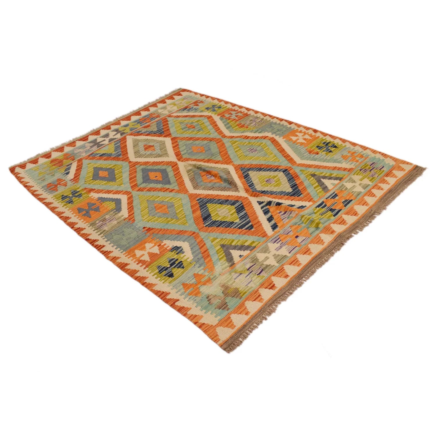 Handmade Natural Wool Kilim Rug 150 × 198 cm – No. P34906