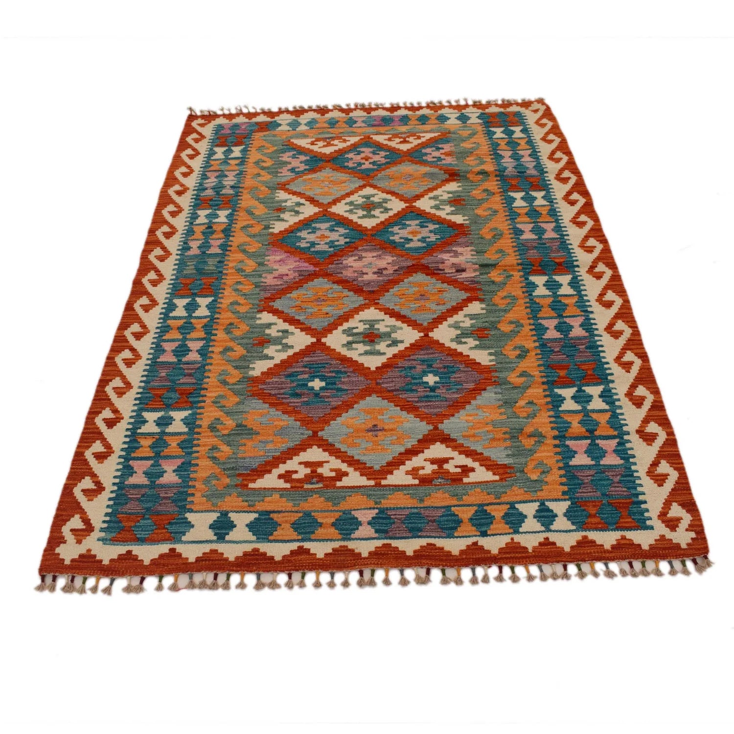 Handmade Natural Wool Kilim Rug 122 × 175 cm – No. P34928