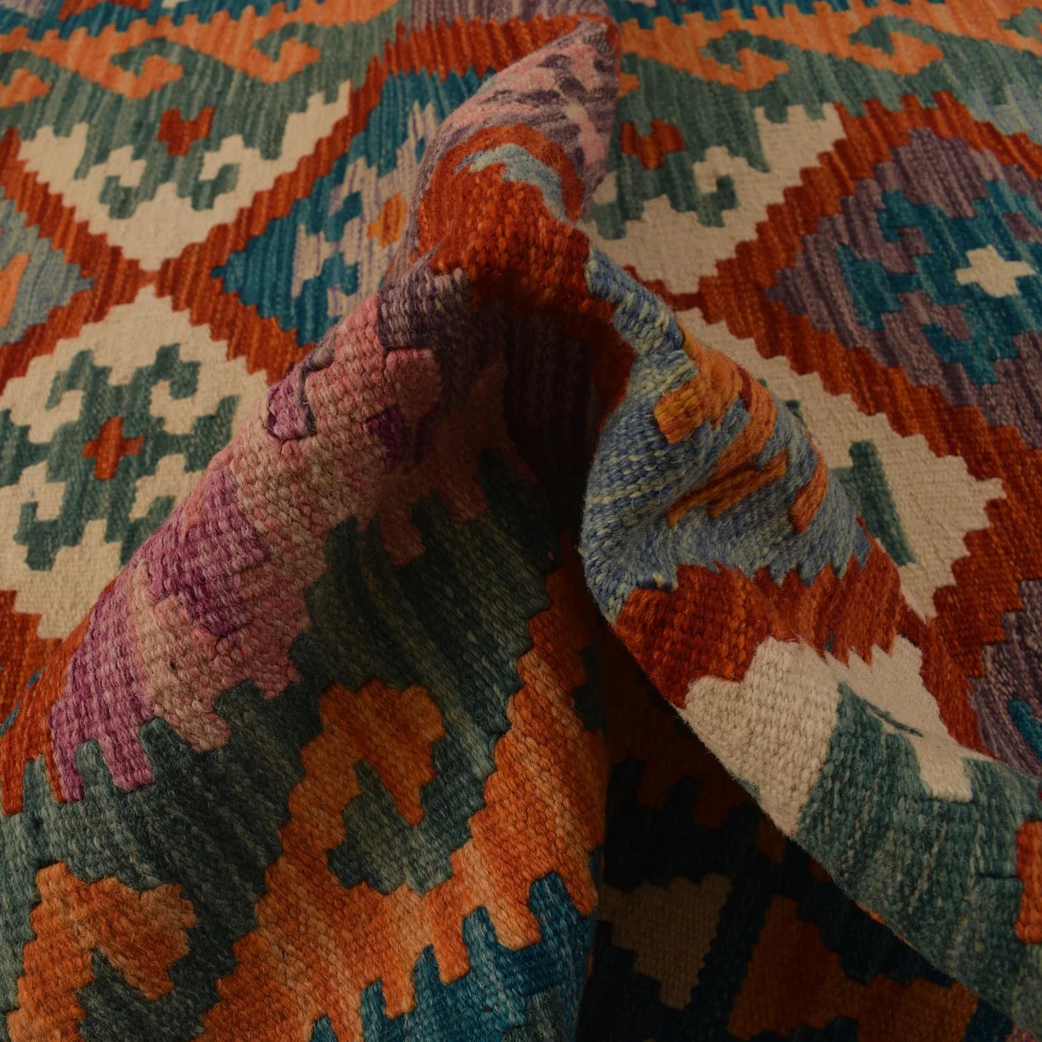 Handmade Natural Wool Kilim Rug 122 × 175 cm – No. P34928