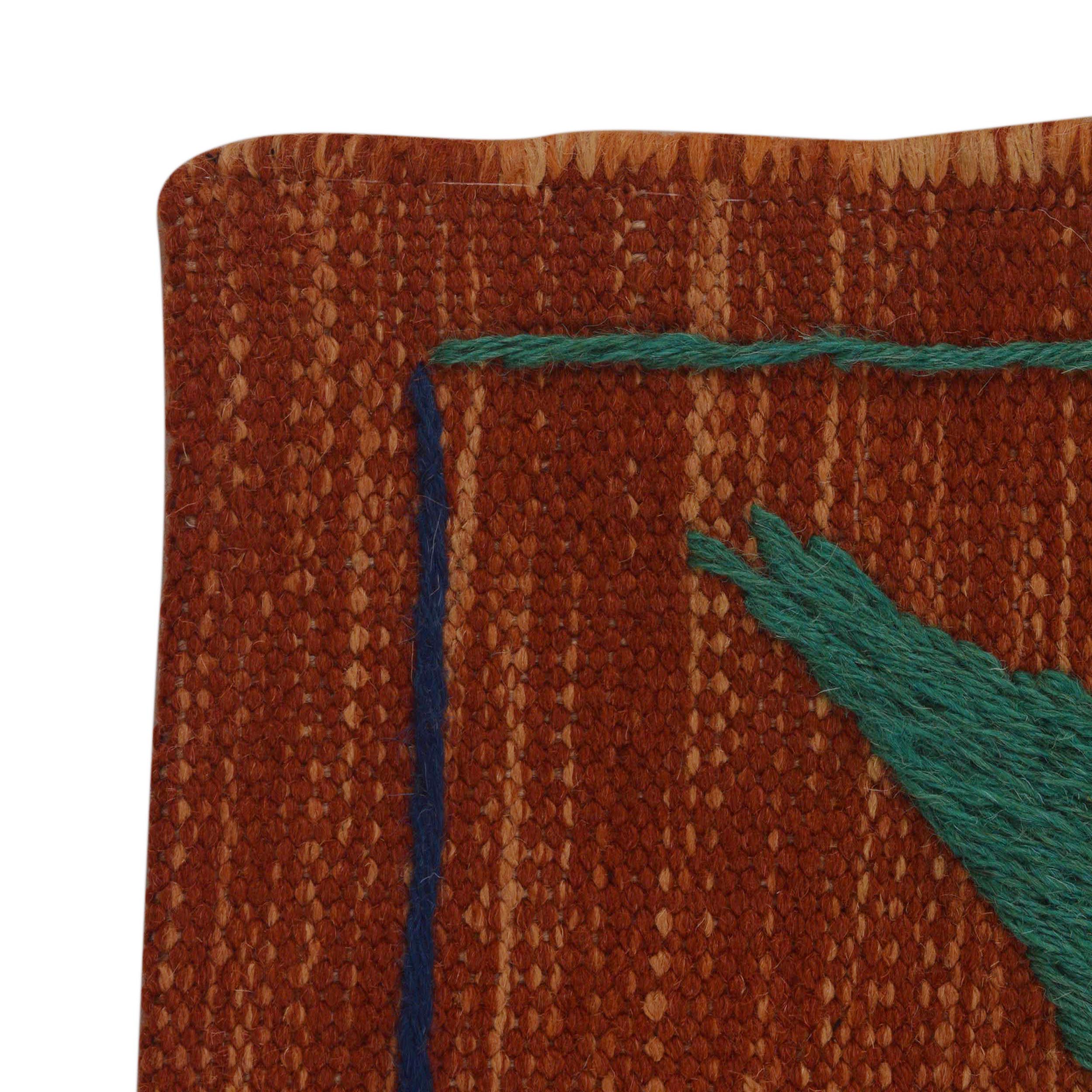 Handmade Embroidery Kilim Red Rug – 79 x 125 cm – P35160