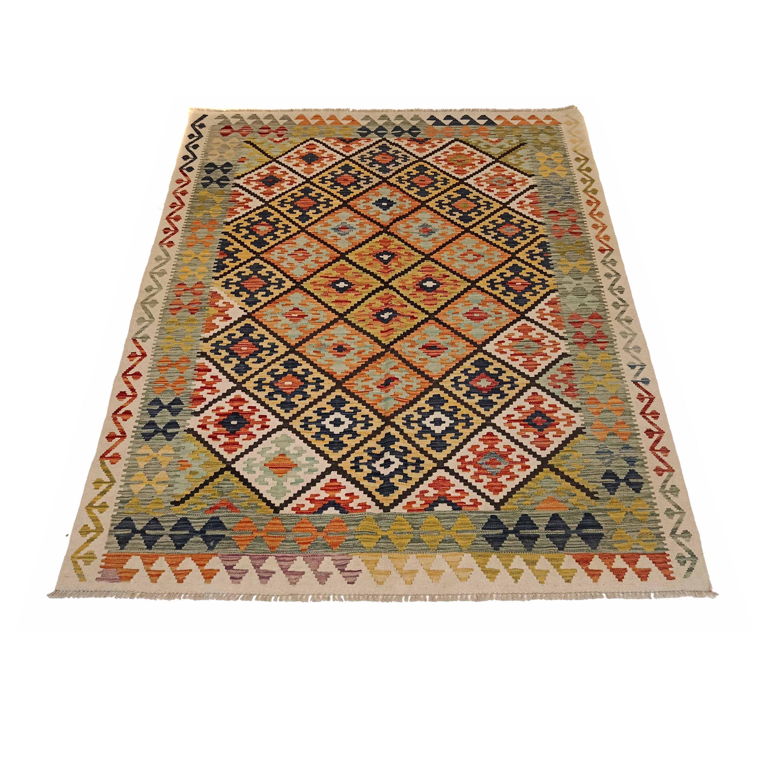 Handmade Vegetable Kelim 5' 7" x 7' 11" (ft) - No. P35224