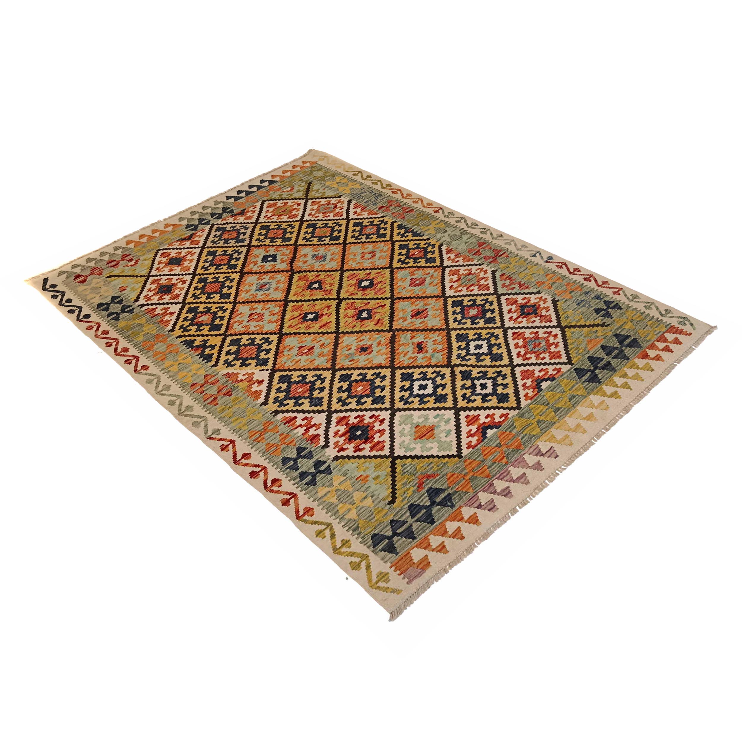 Handmade Vegetable Kelim 5' 7" x 7' 11" (ft) - No. P35224