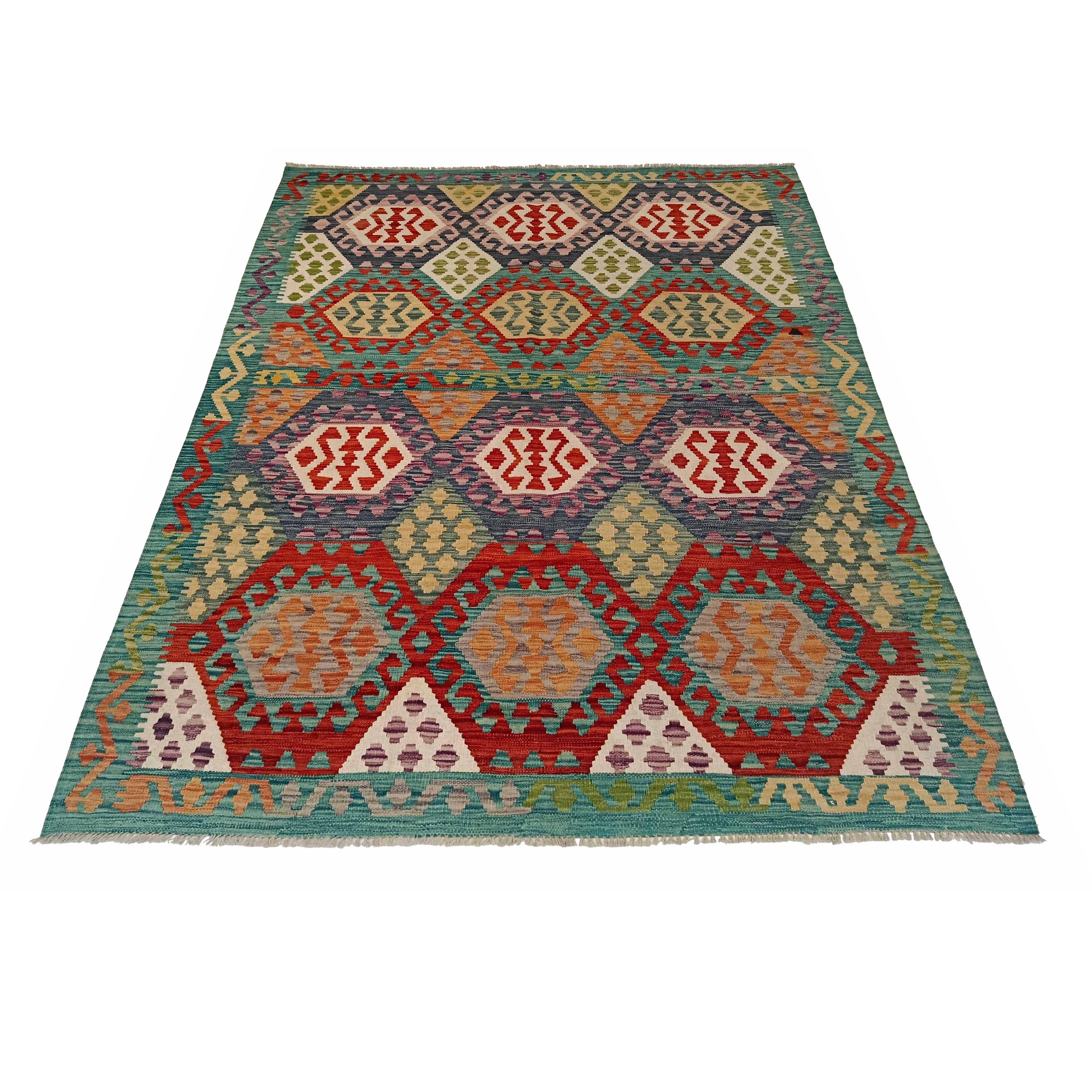 Handmade Vegetable Kelim 5' 9" x 8' 0" (ft) - No. P35379