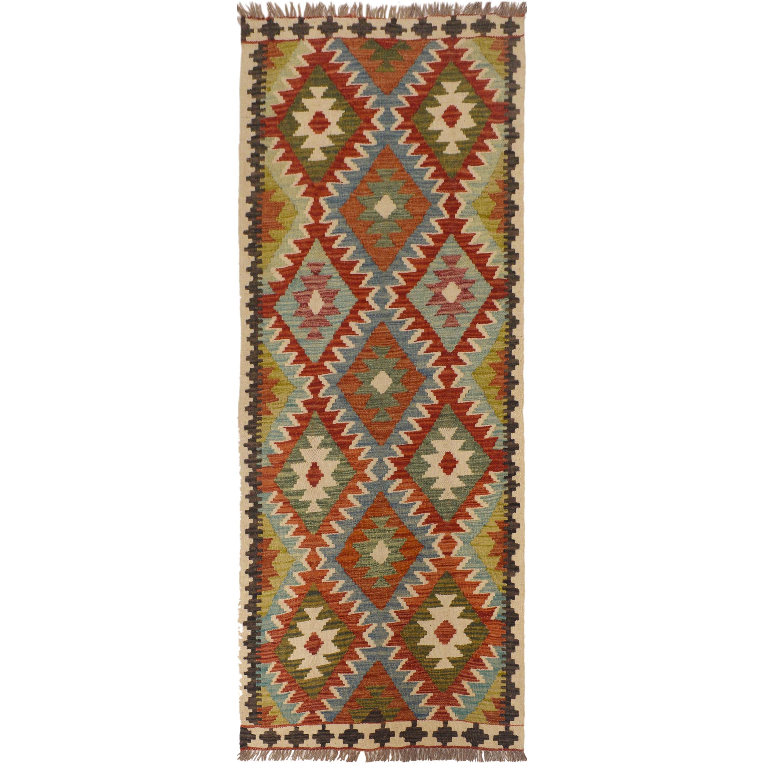 Vegetable Kelim Runner Wool Rug 83 x 198 cm P35502