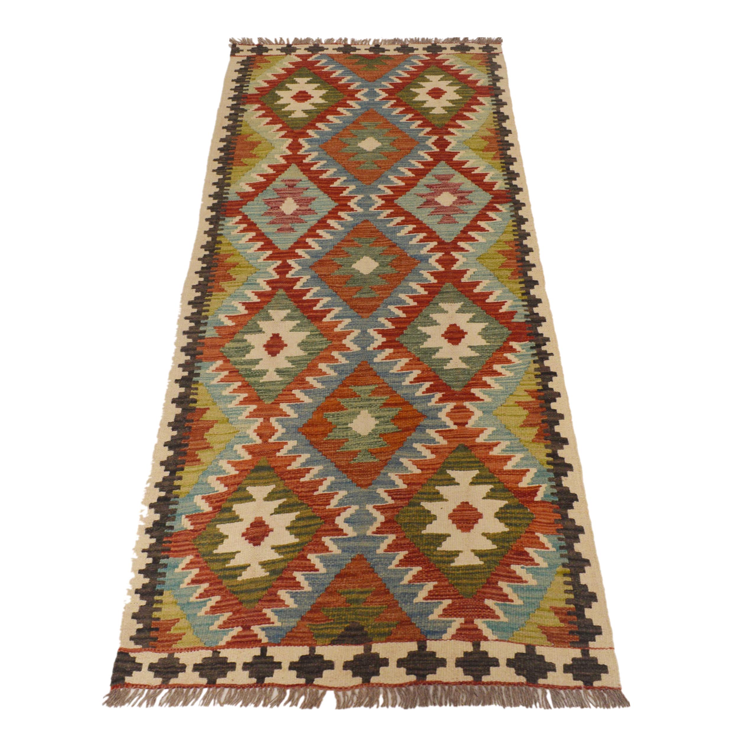 Vegetable Kelim Runner Wool Rug 83 x 198 cm P35502