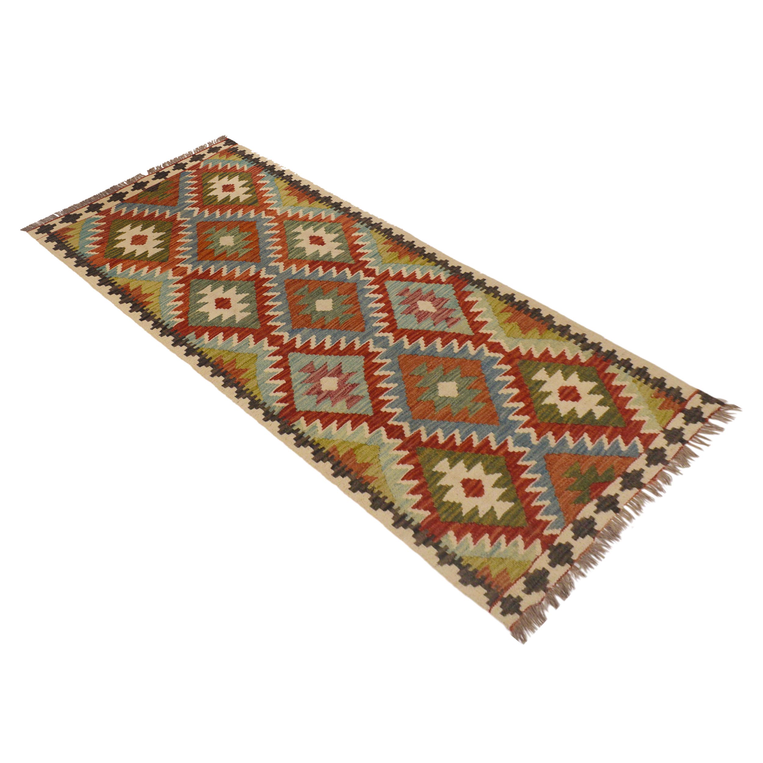 Vegetable Kelim Runner Wool Rug 83 x 198 cm P35502