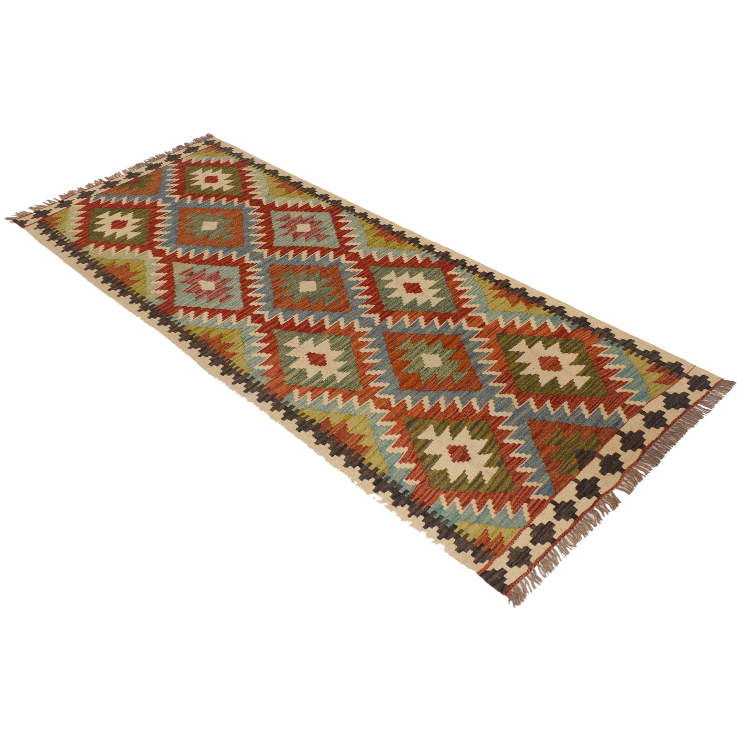 Vegetable Kelim Runner Wool Rug 83 x 198 cm P35502