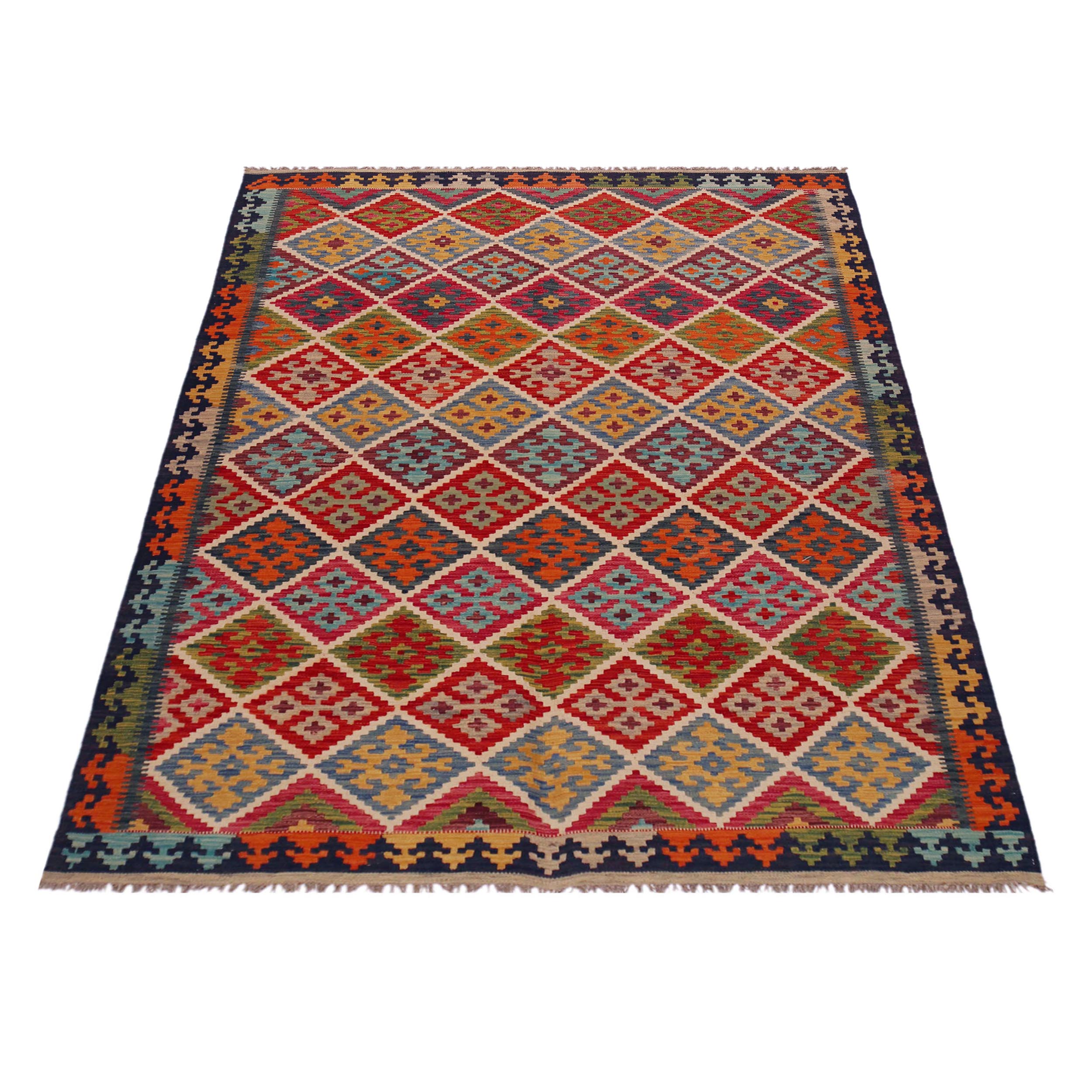 Handmade Vegetable Kilim 5' 10" x 8' 4" (ft) - No. P35644