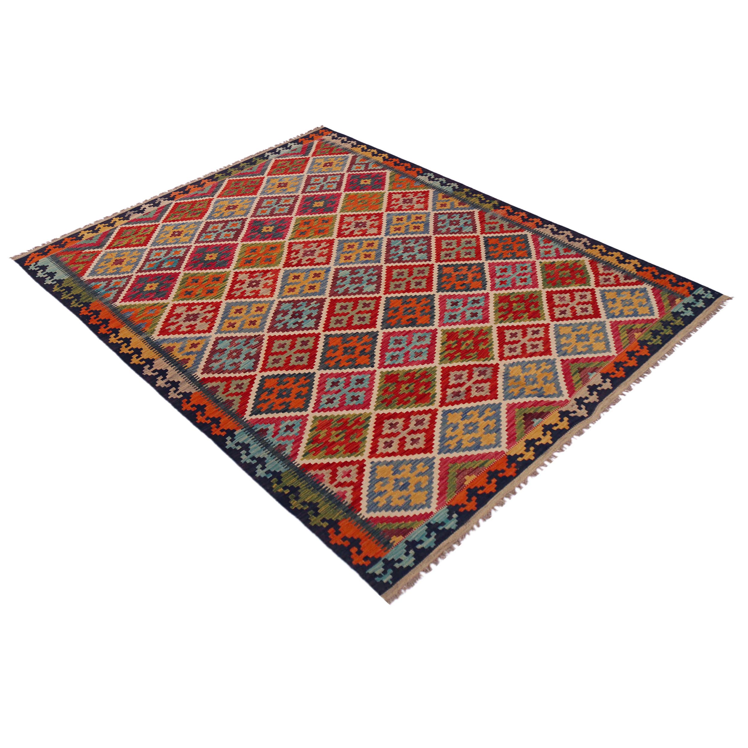 Handmade Vegetable Kilim 5' 10" x 8' 4" (ft) - No. P35644