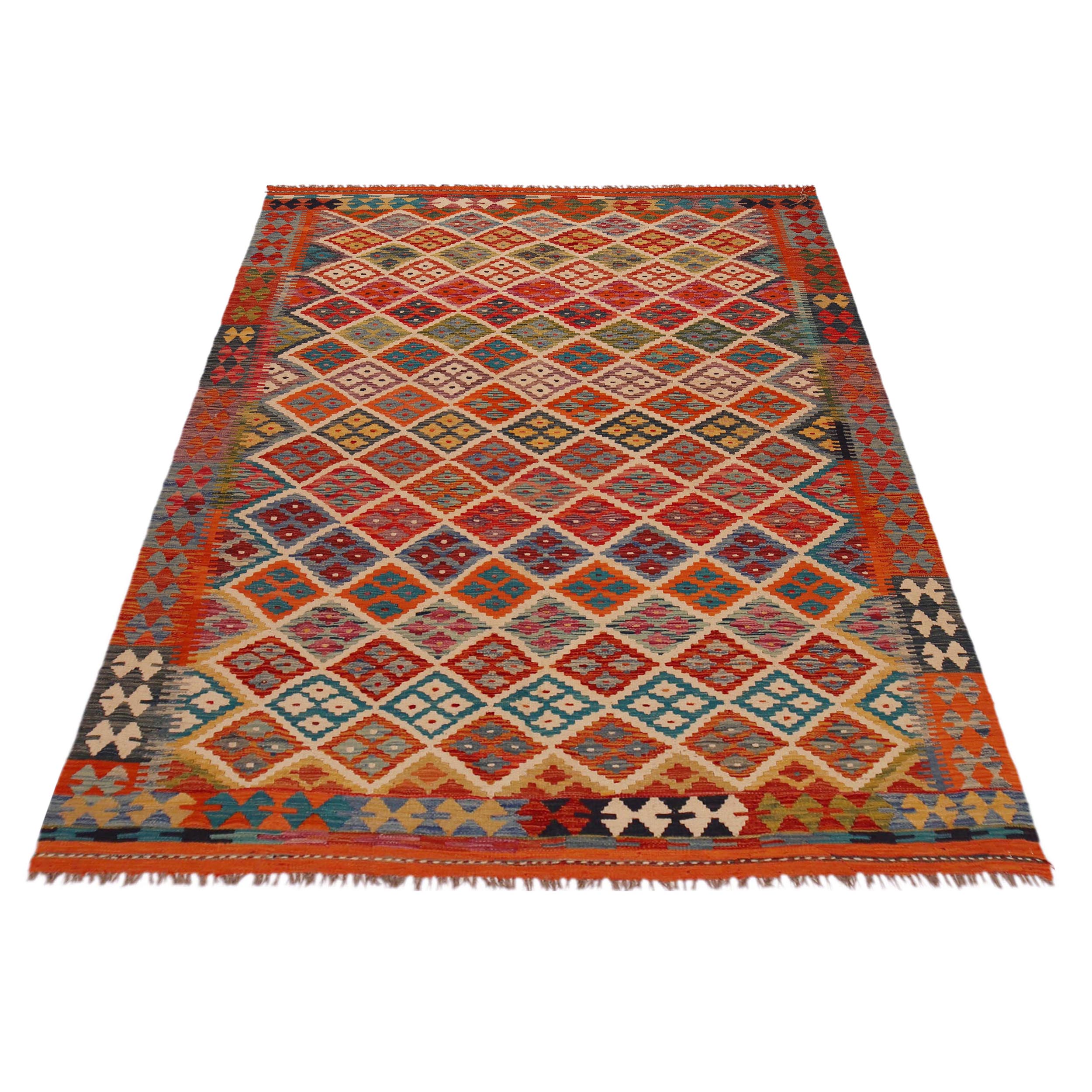 Handmade Vegetable Kelim 5' 10" x 8' 1" (ft) - No. P35653