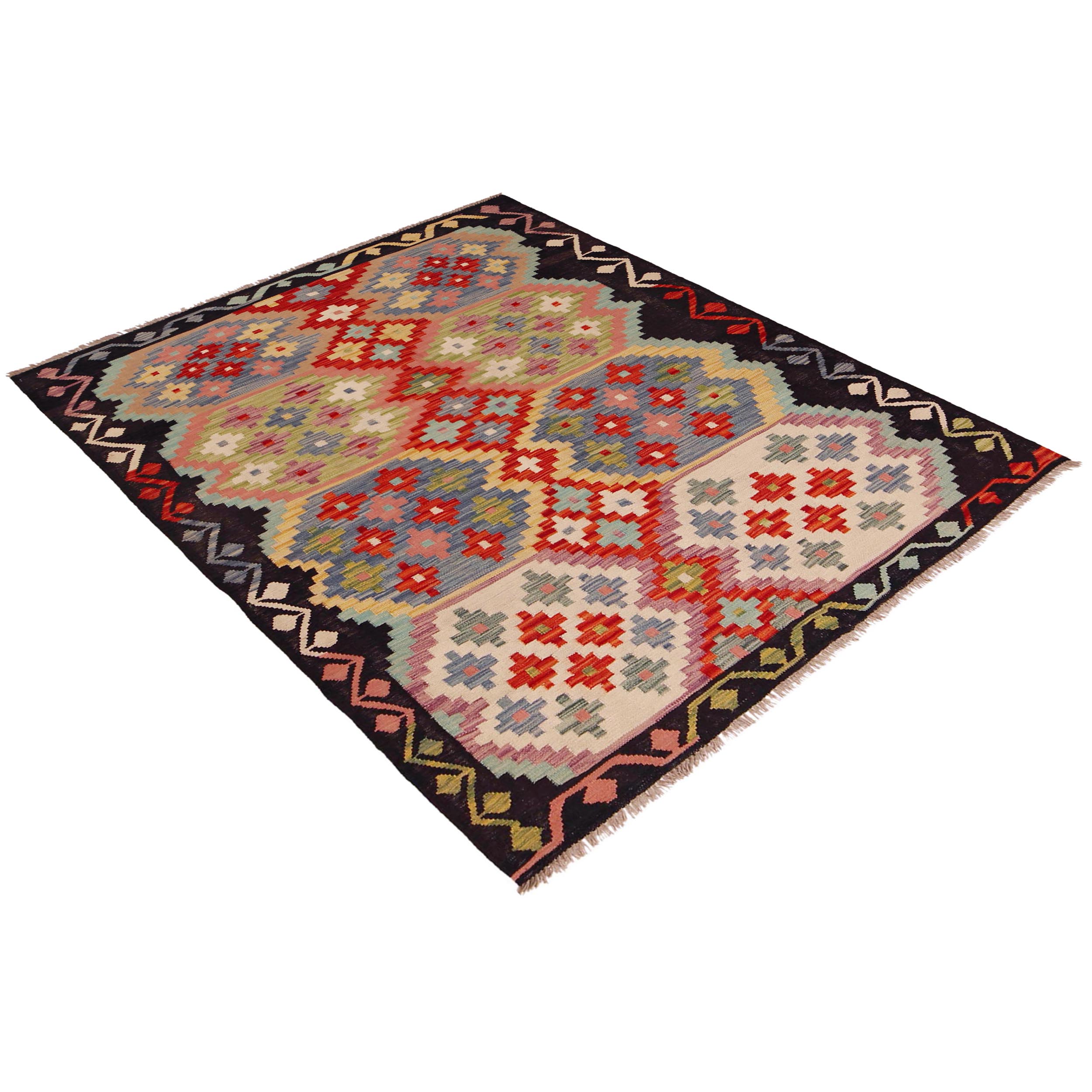 Handmade Vegetable Kilim 4' 11" x 6' 8" (ft) - No. P35840