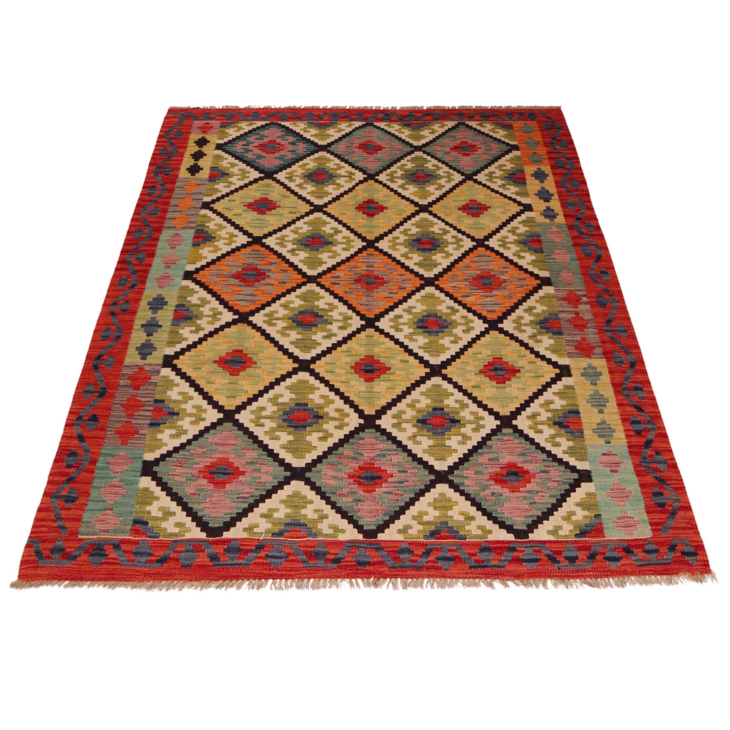Handmade Vegetable Kilim 5' 0" x 6' 10" (ft) - No. P35854