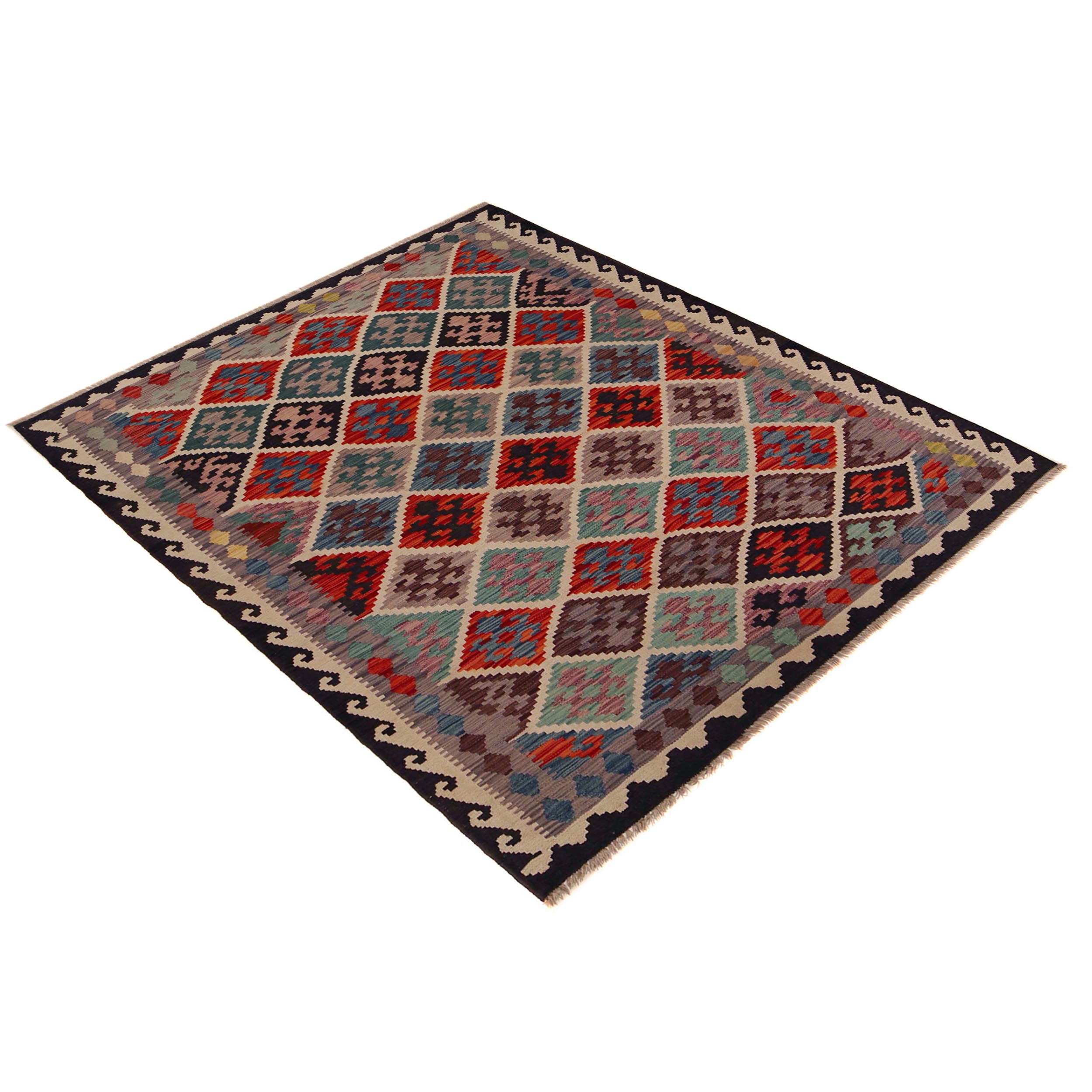 Handmade Vegetable Kelim 5' 0" x 6' 10" (ft) - No. P35855