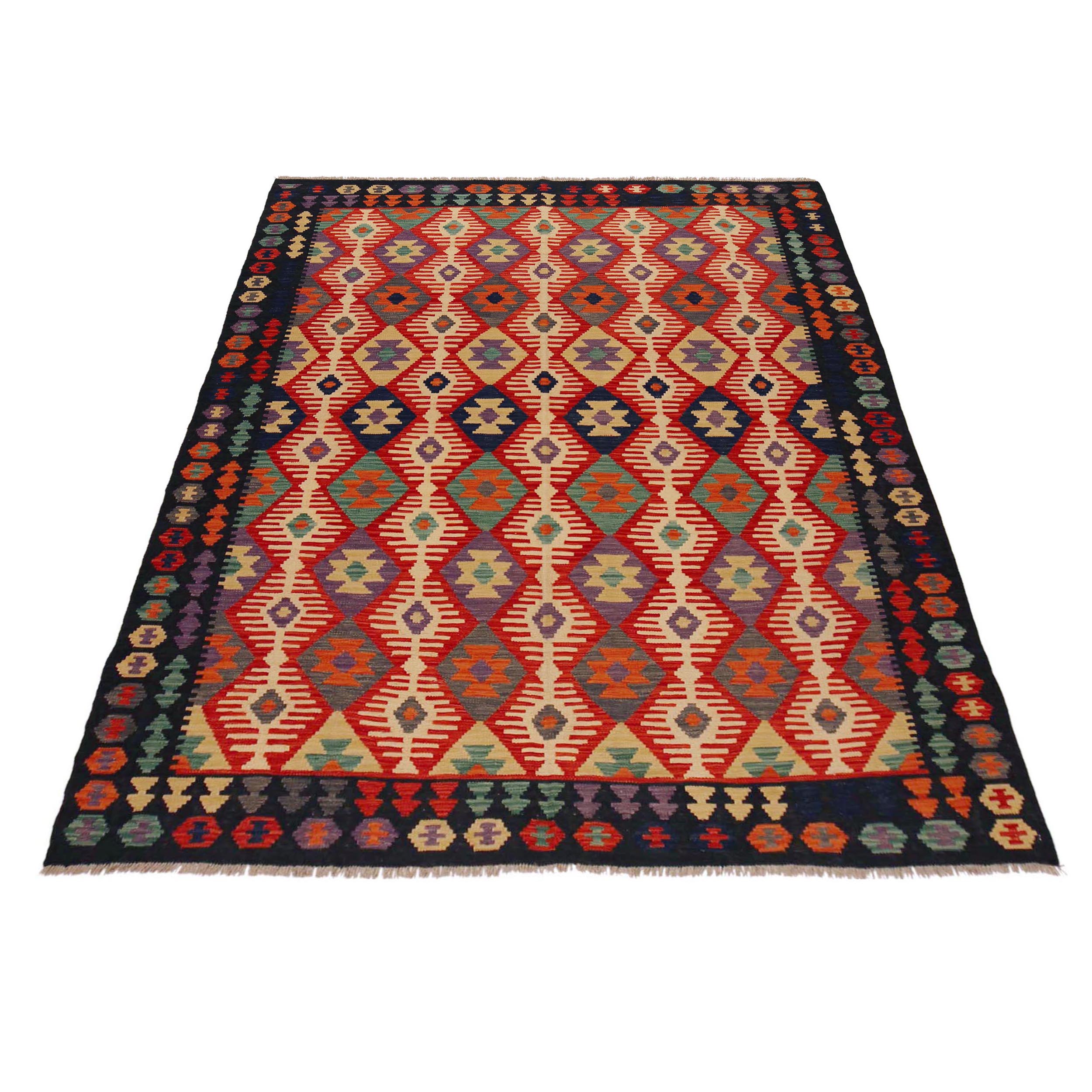 Handmade Wool Kilim Area Rug 175 x 240 cm (ID-P36080)