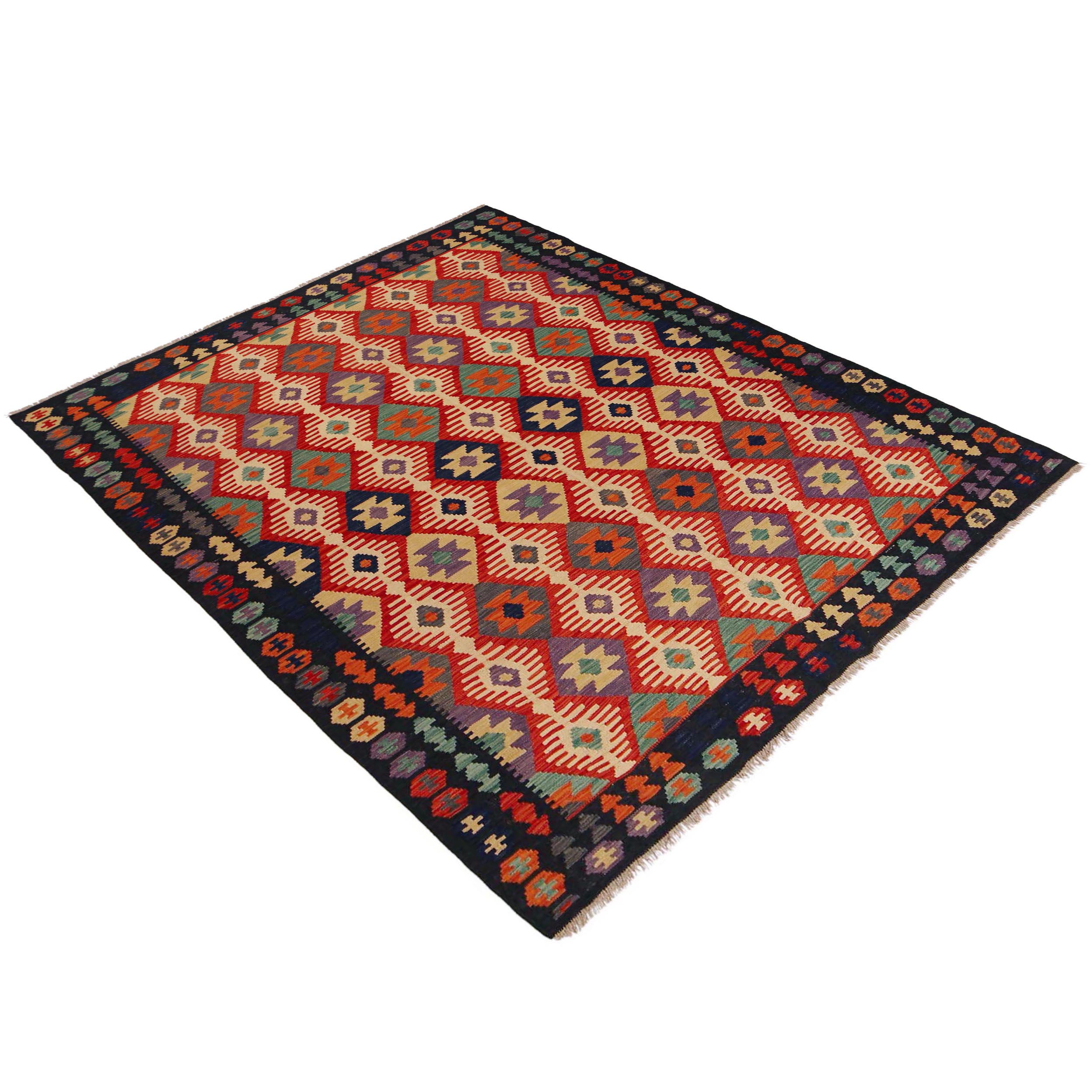 Handmade Wool Kilim Area Rug 175 x 240 cm (ID-P36080)
