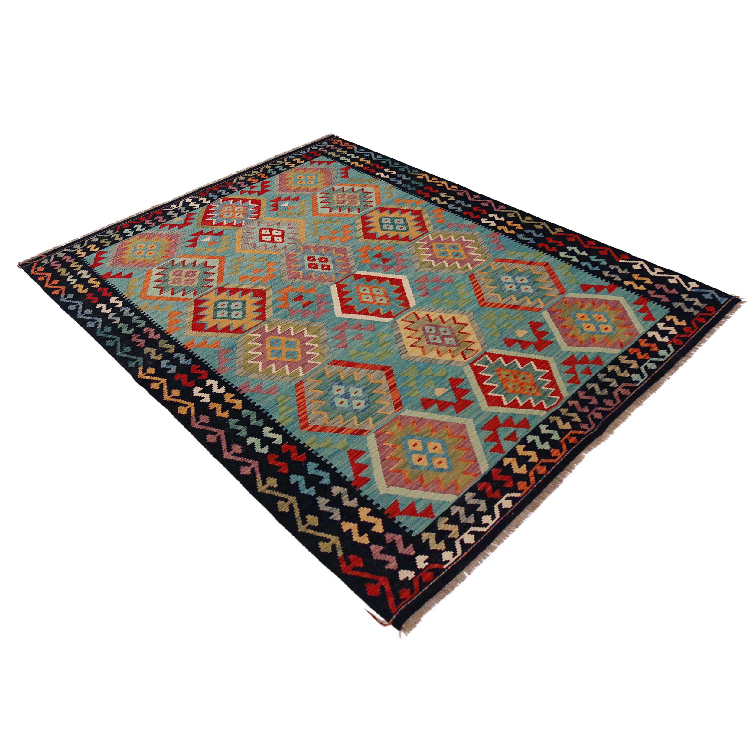Handmade Kelim Wool Area Rug Multi-colour Premium 71.3x99.6in (ID P36084)