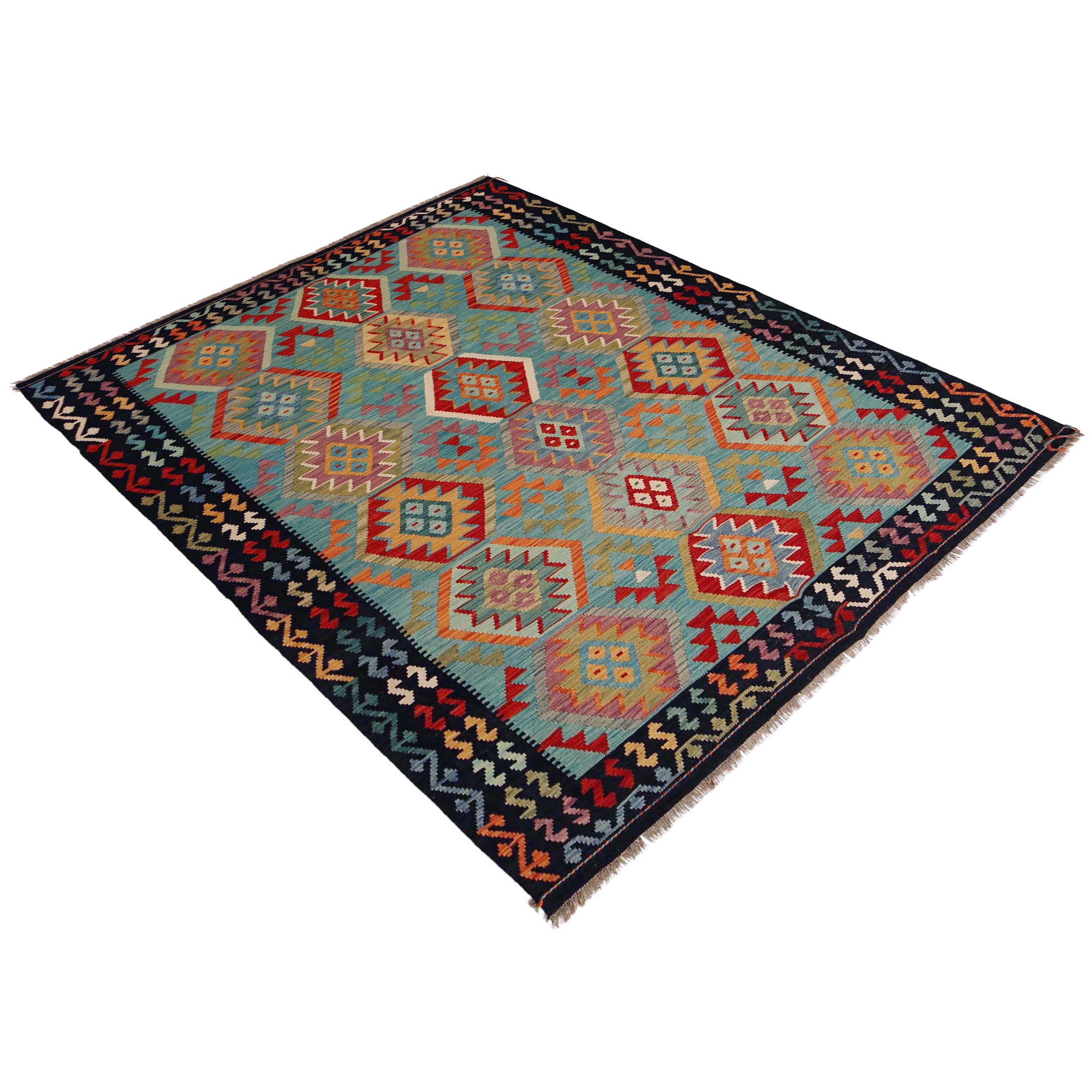 Handmade Kelim Wool Area Rug Multi-colour Premium 71.3x99.6in (ID P36084)