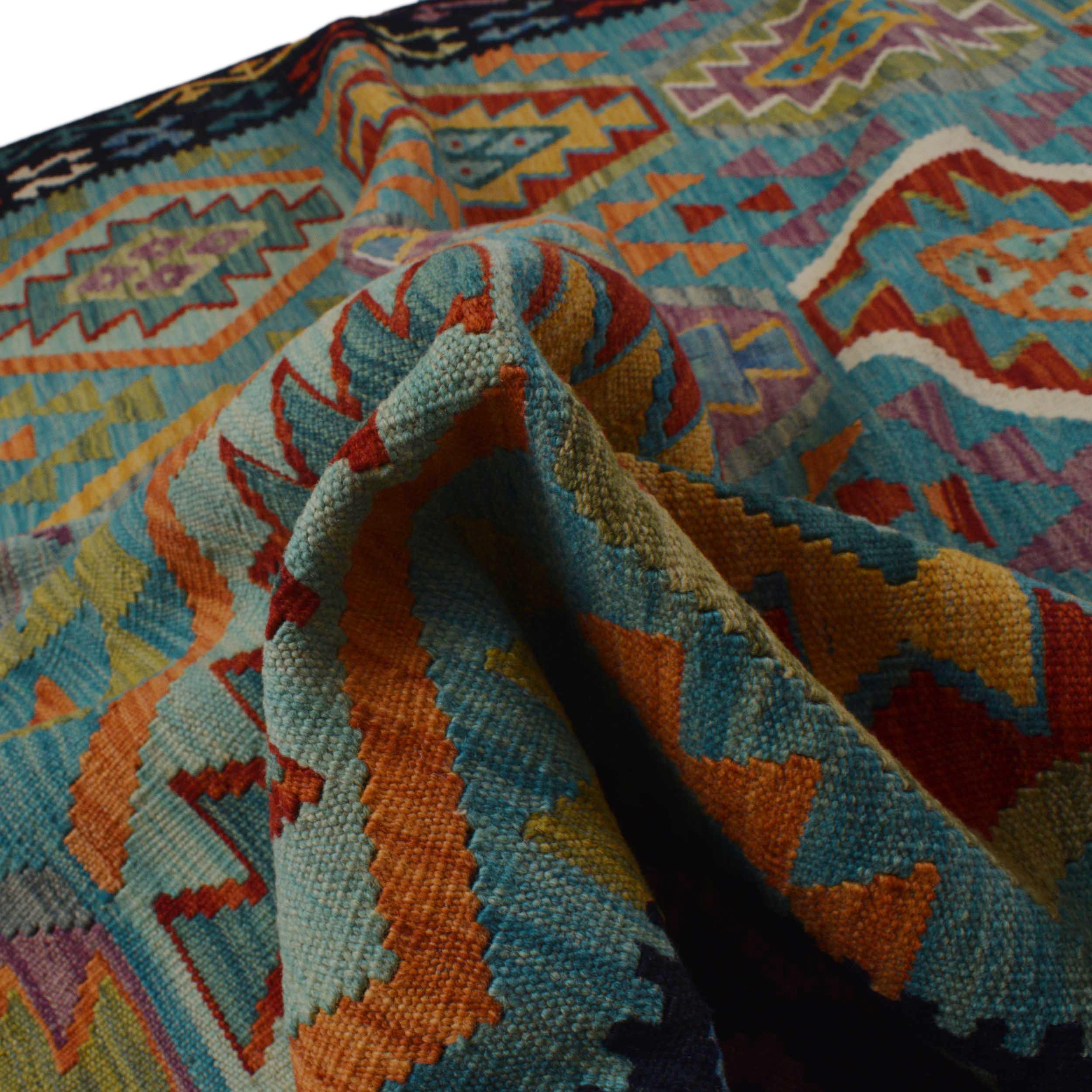 Handmade Kelim Wool Area Rug Multi-colour Premium 71.3x99.6in (ID P36084)