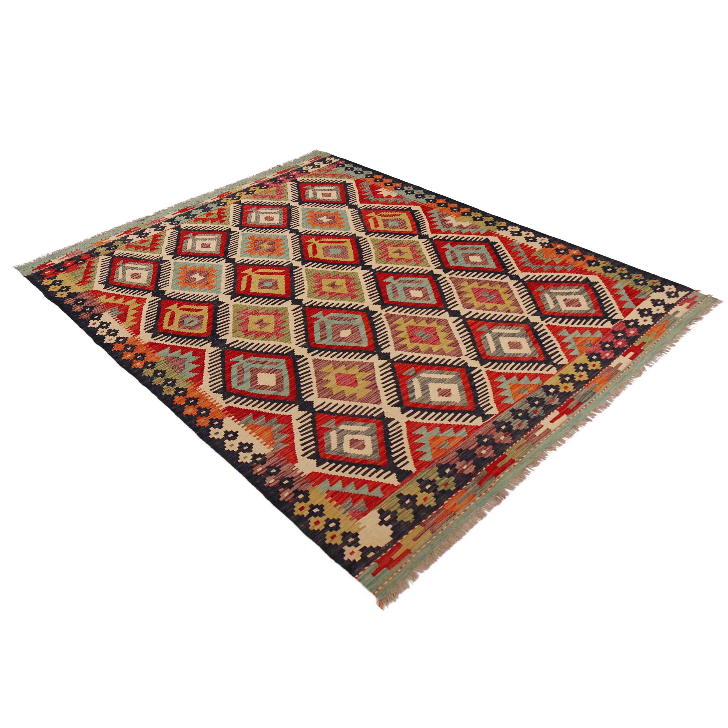 Handmade Wool Kilim Area Rug, Premium Oriental Carpet (ID P36085)