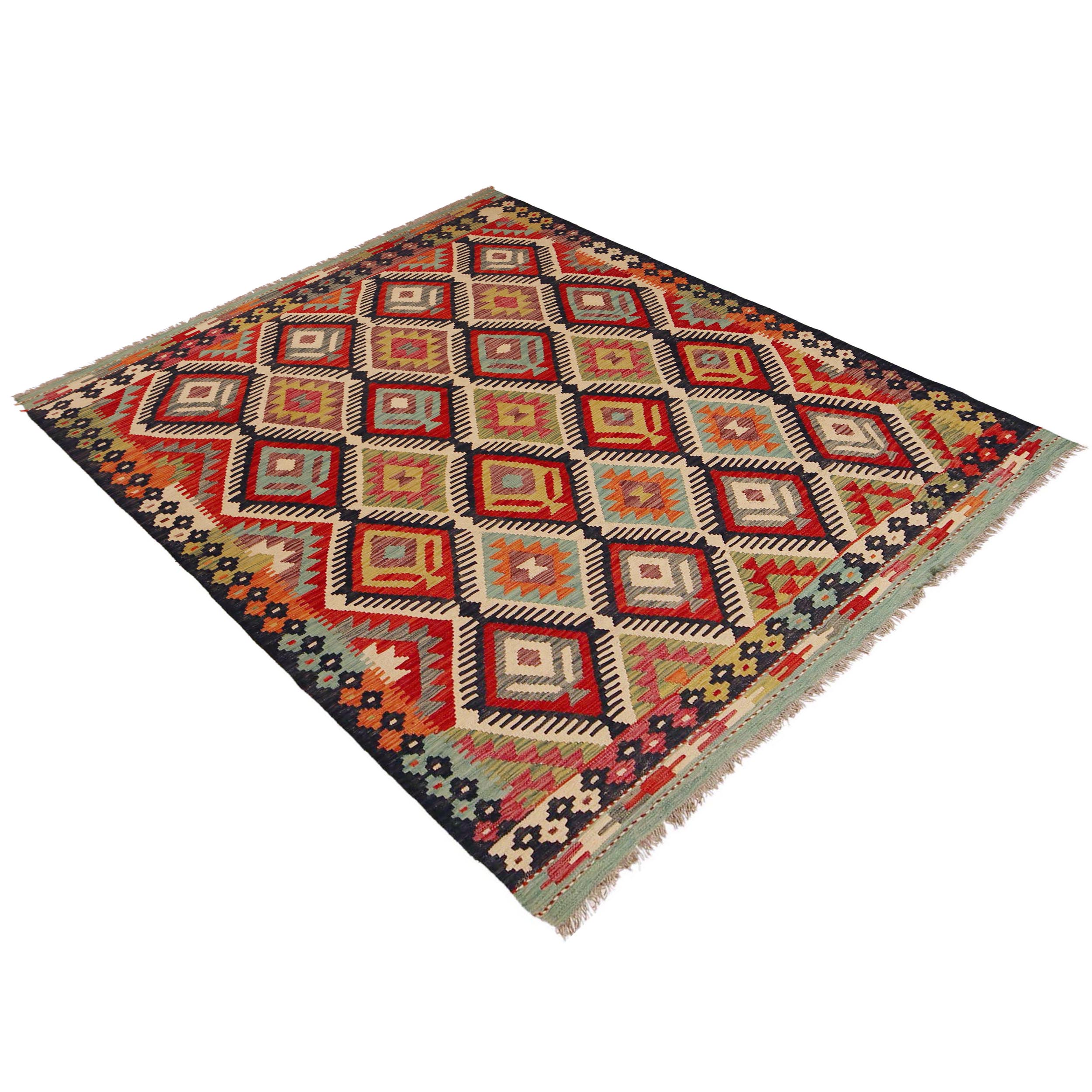 Handmade Wool Kilim Area Rug, Premium Oriental Carpet (ID P36085)