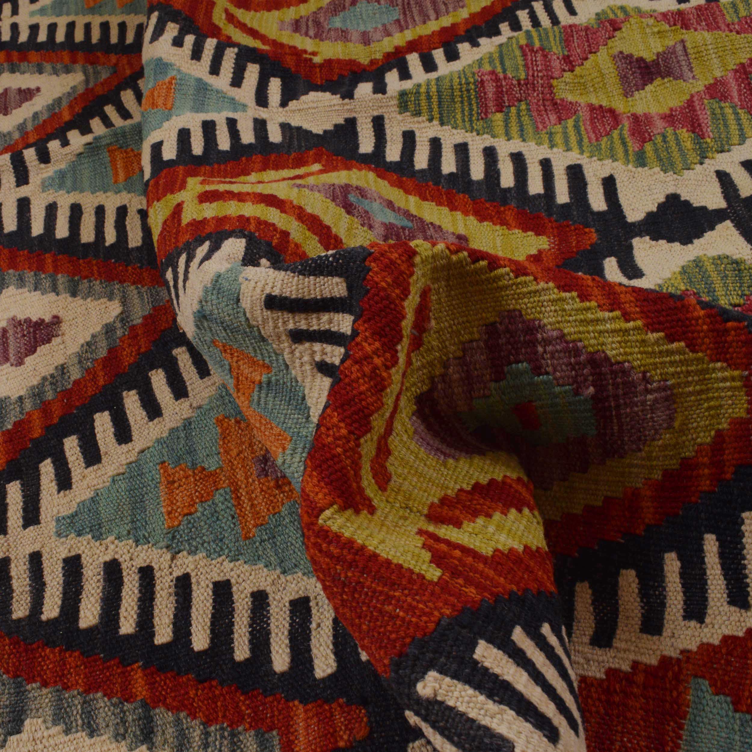 Handmade Wool Kilim Area Rug, Premium Oriental Carpet (ID P36085)