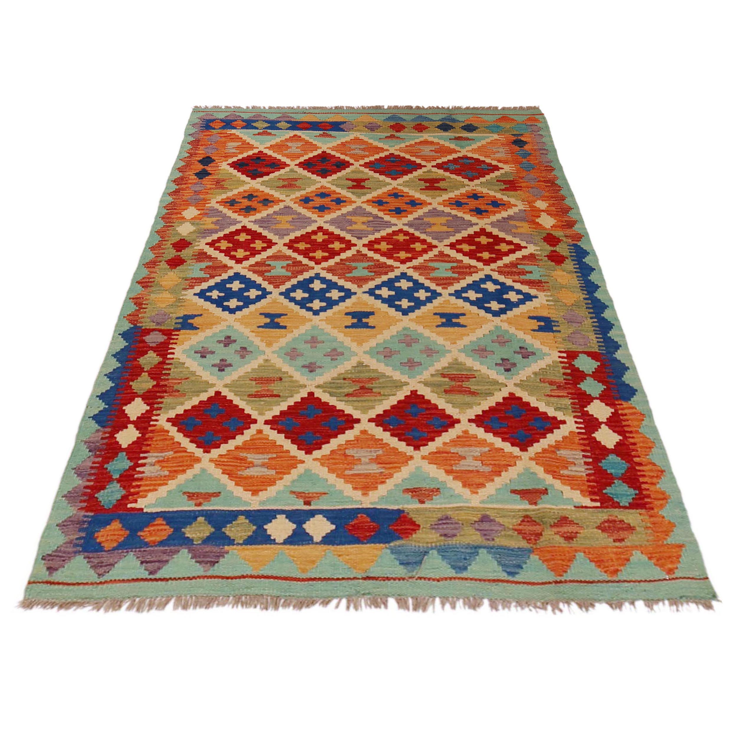 Handmade Wool Kilim Area Rug 103x150 cm (ID P36087)