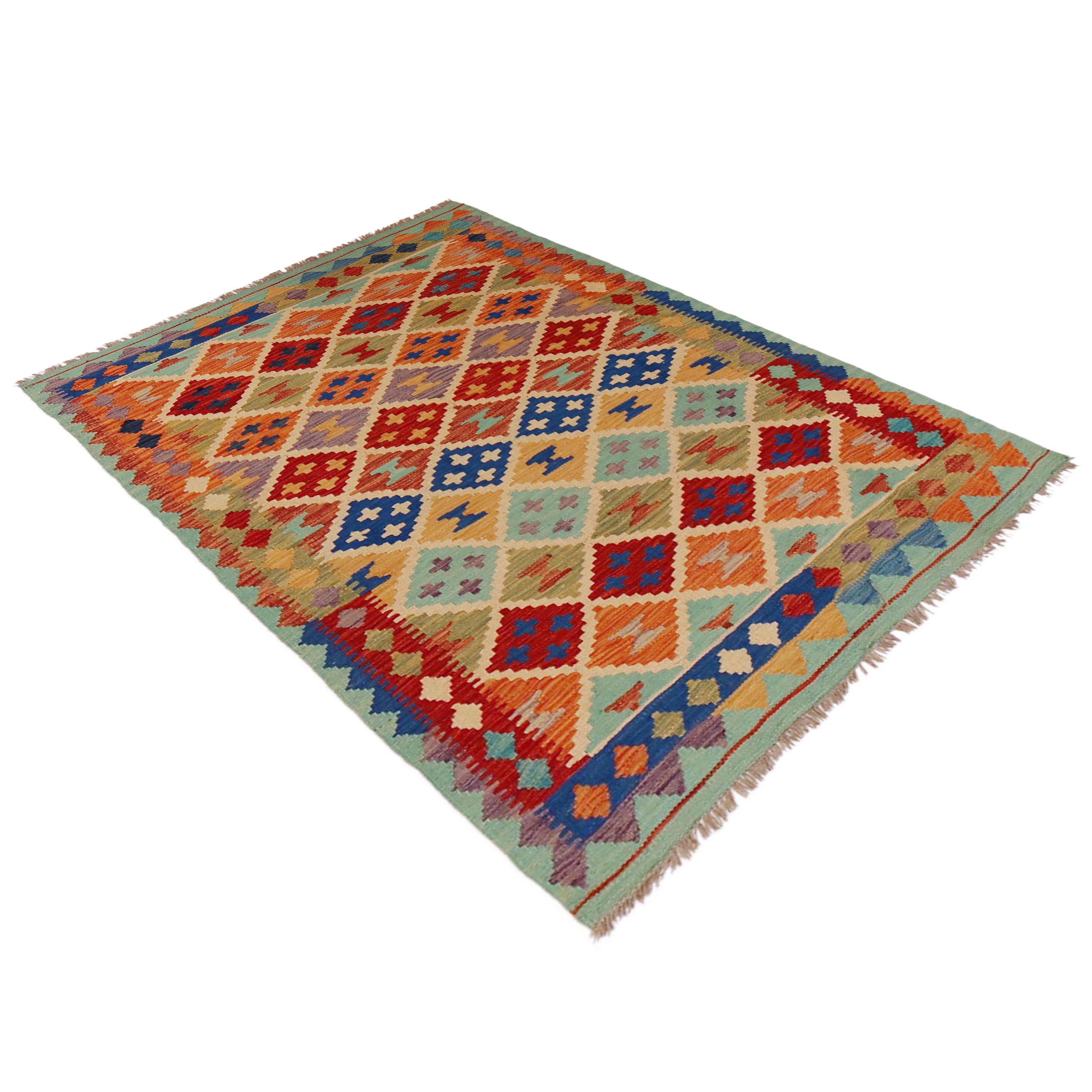 Handmade Wool Kilim Area Rug 103x150 cm (ID P36087)
