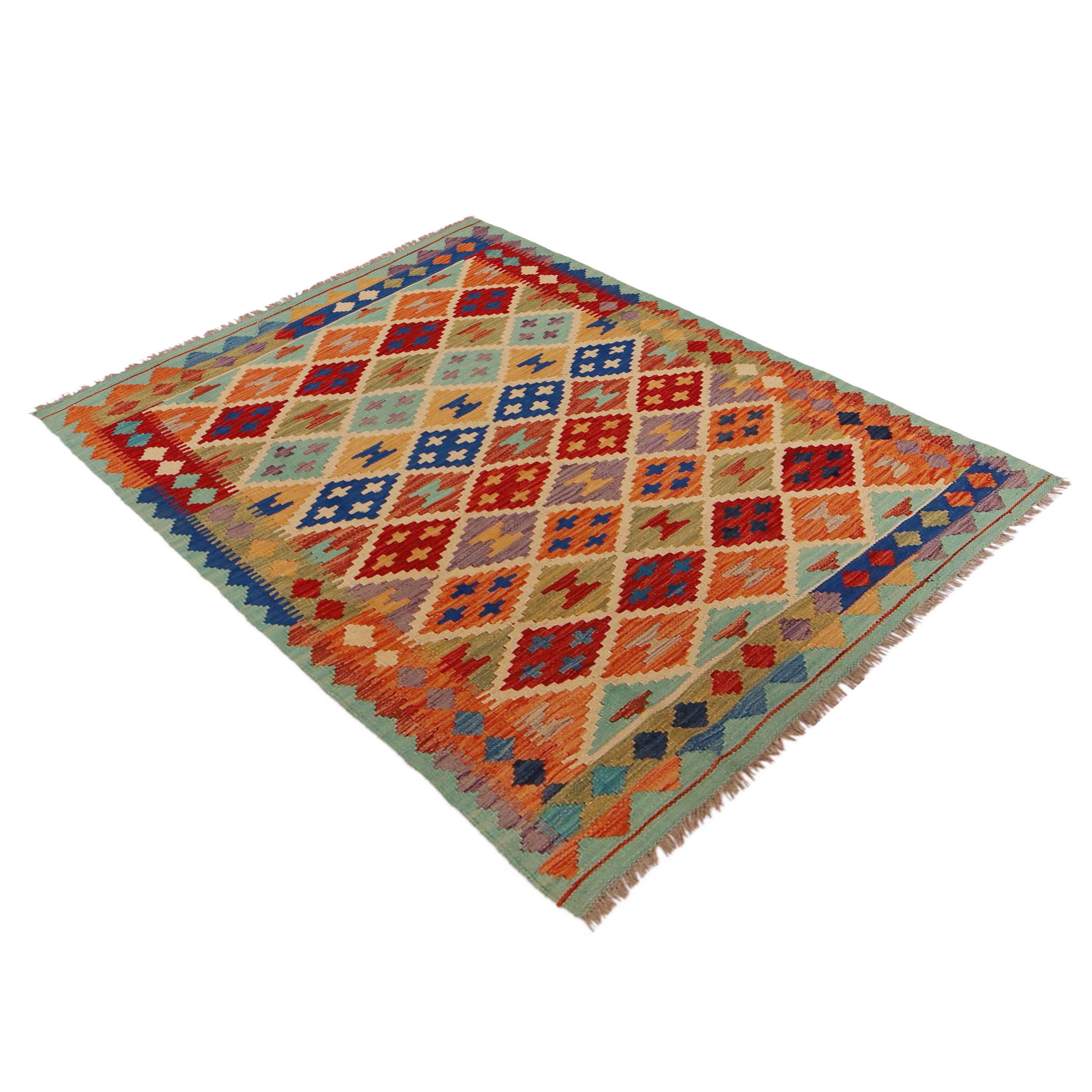 Handmade Wool Kilim Area Rug 103x150 cm (ID P36087)