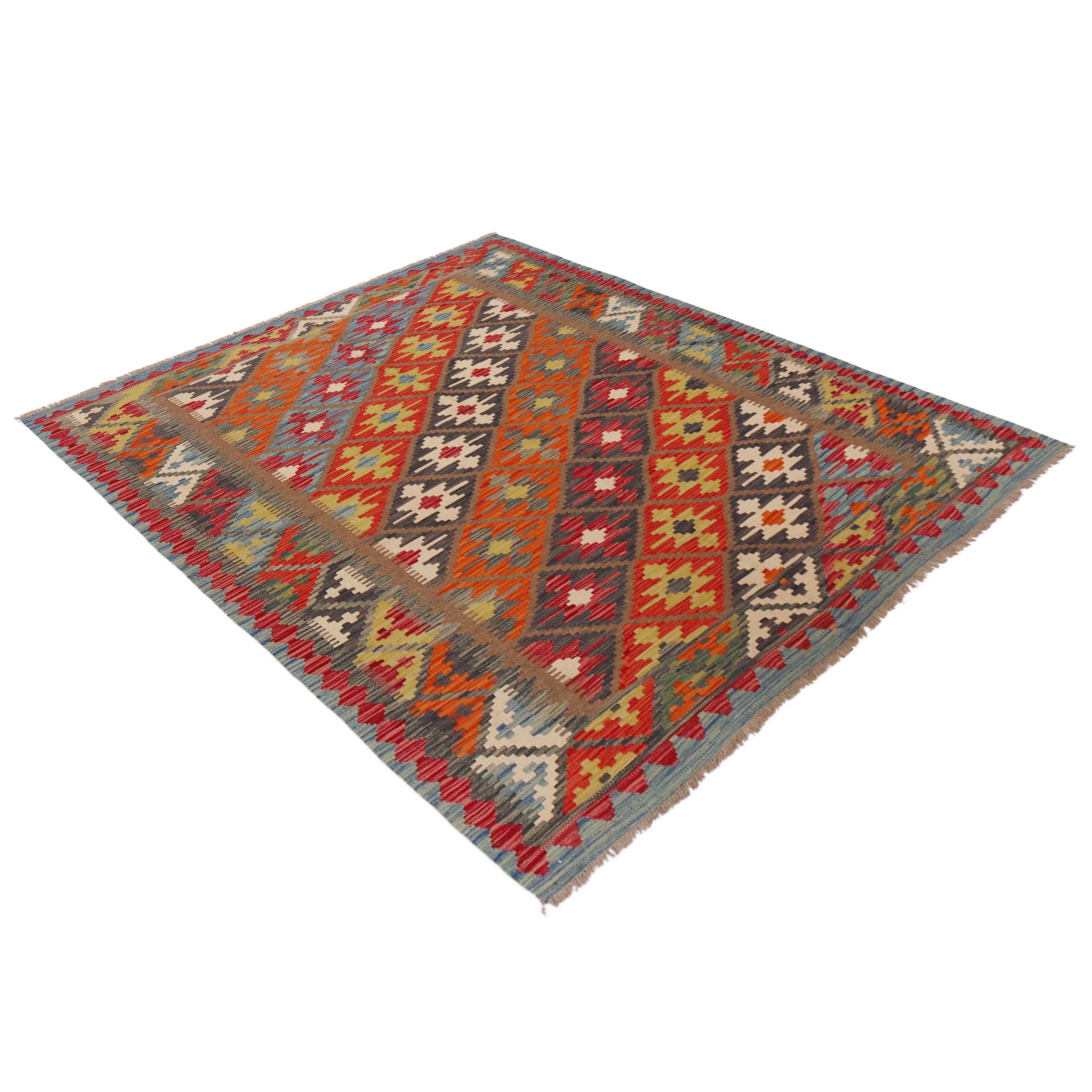 Handmade Wool Kilim Oriental Area Rug 158x203 cm (ID P36098)