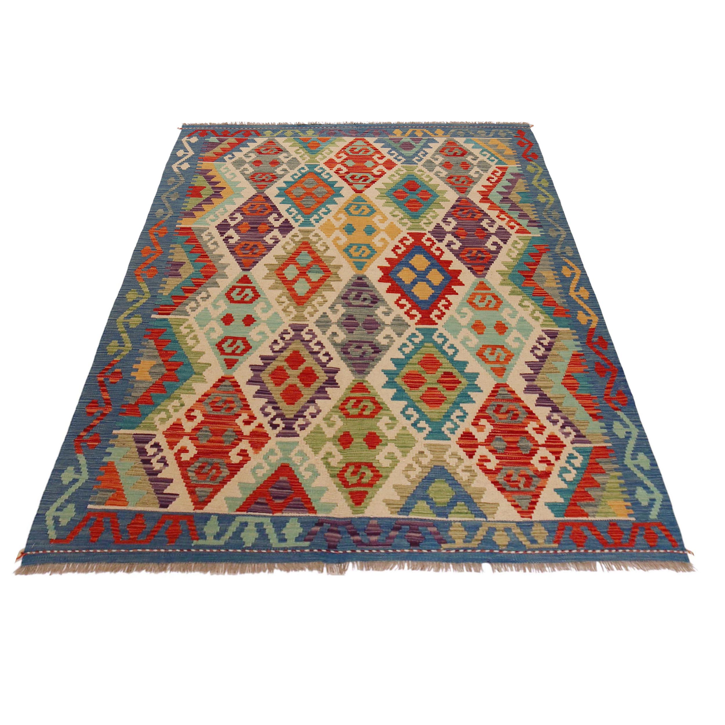 Handmade Wool Kilim Rug 59.8 x 81.1 in (ID P36099)