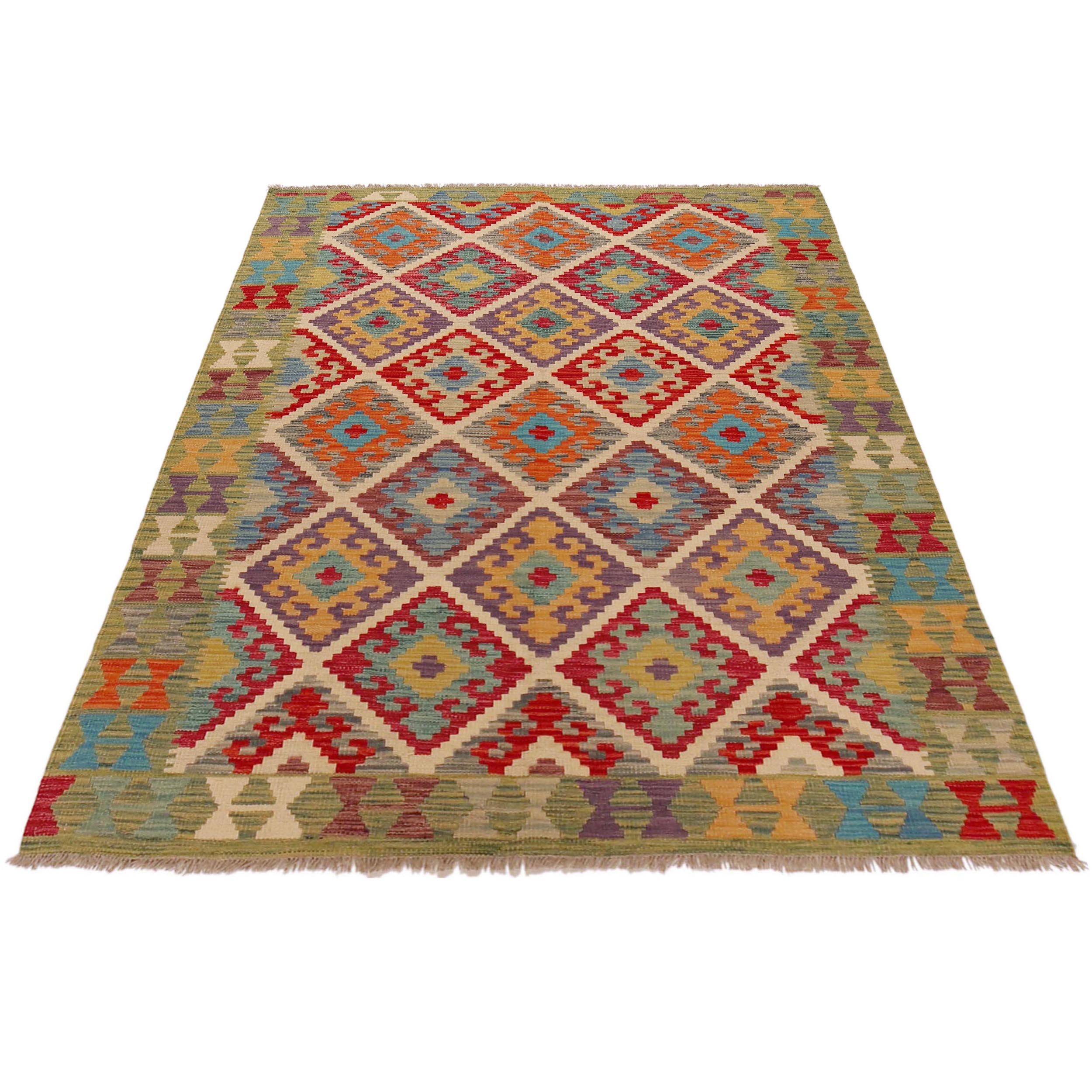 Handmade Wool Area Rug 154 x 197 cm (ID P36100)