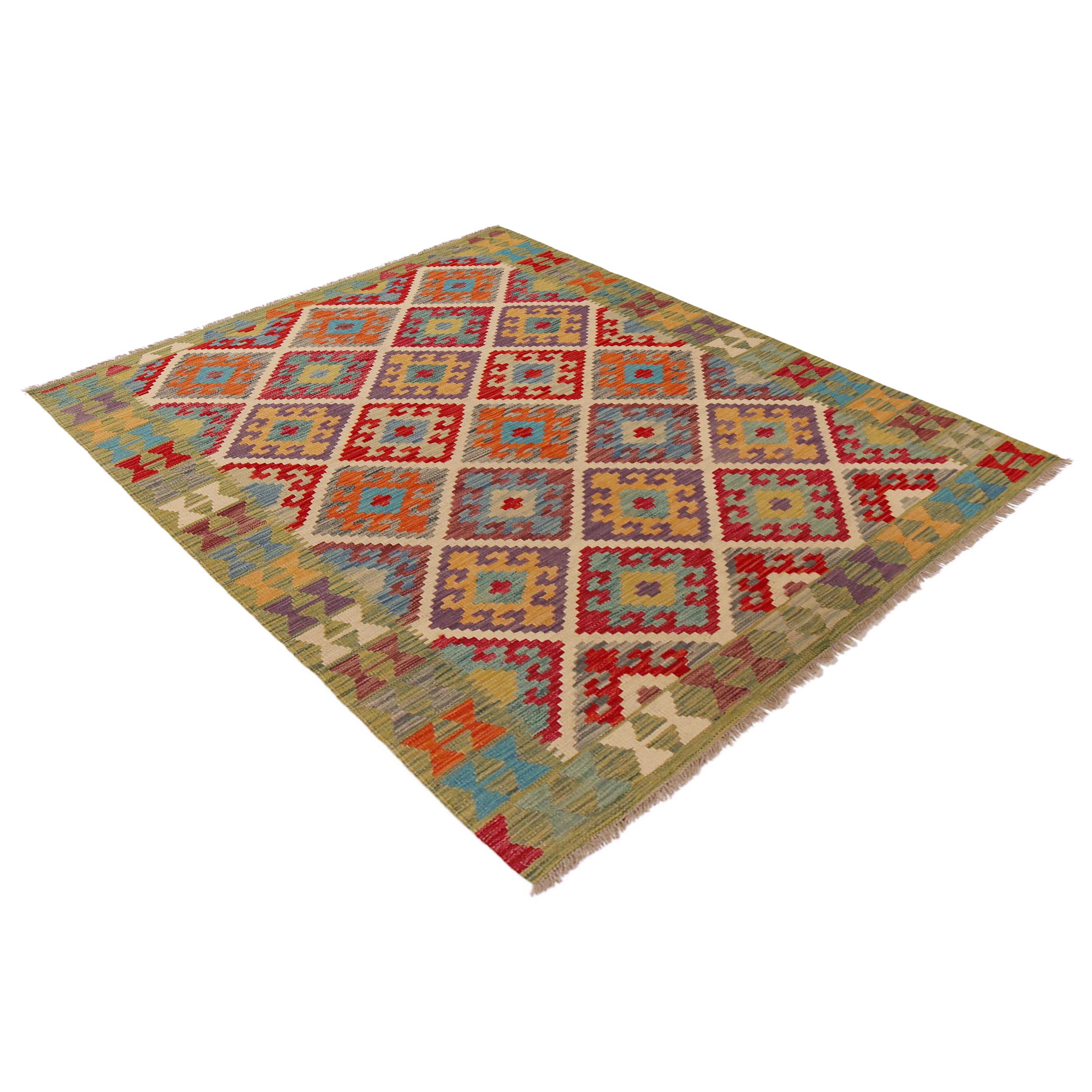 Handmade Wool Area Rug 154 x 197 cm (ID P36100)