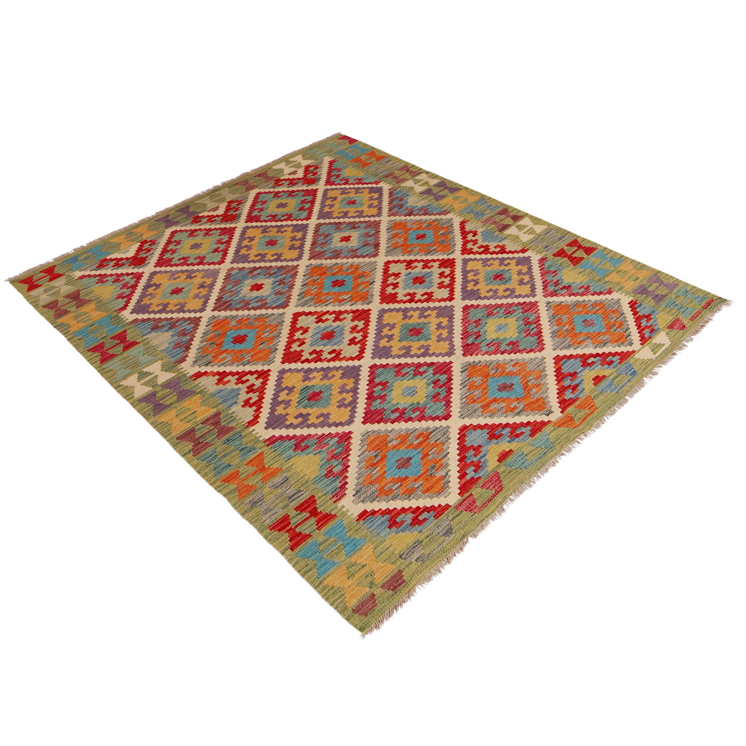 Handmade Wool Area Rug 154 x 197 cm (ID P36100)