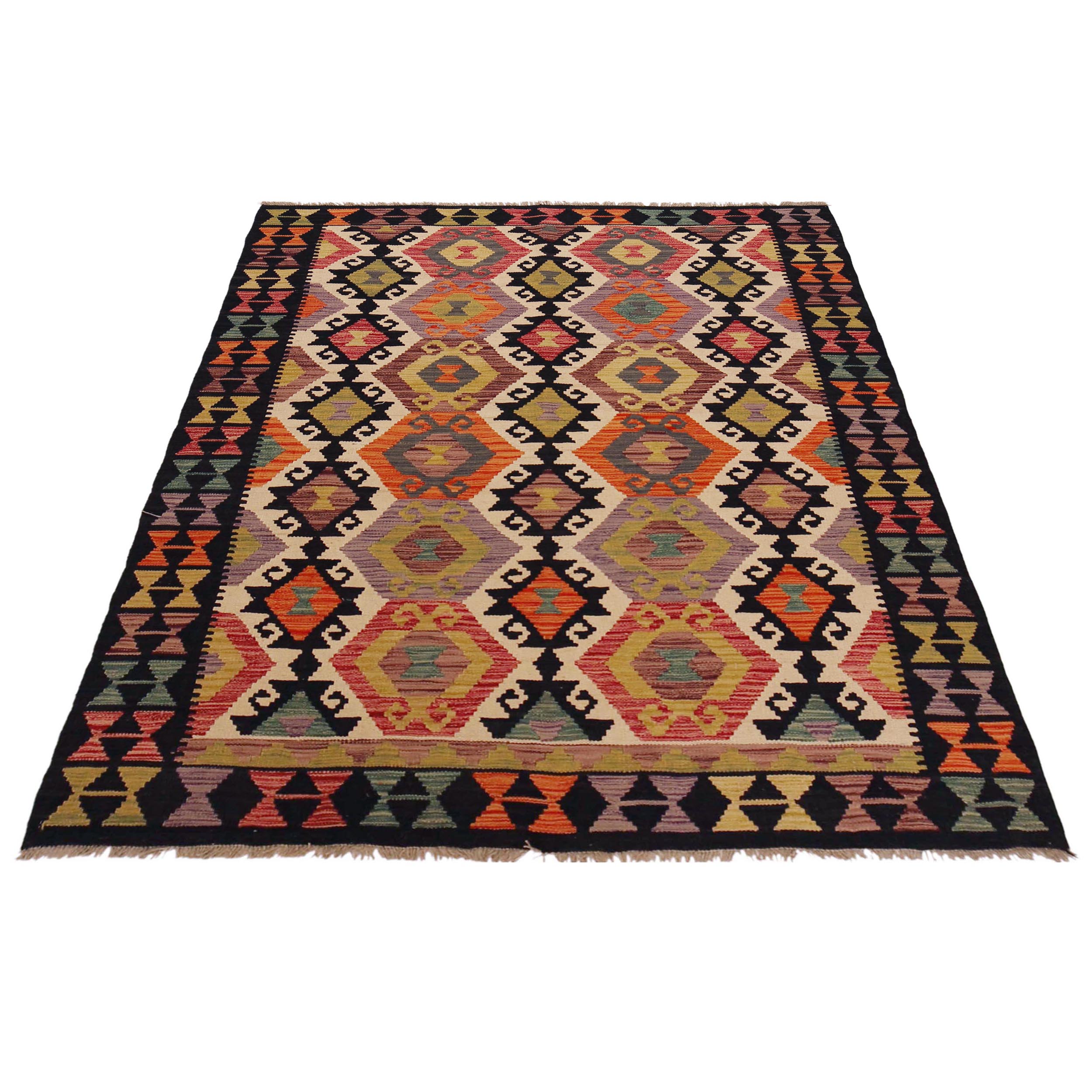 Handmade Wool Kilim Area Rug 5'2 x 6'5 (ID P36101)