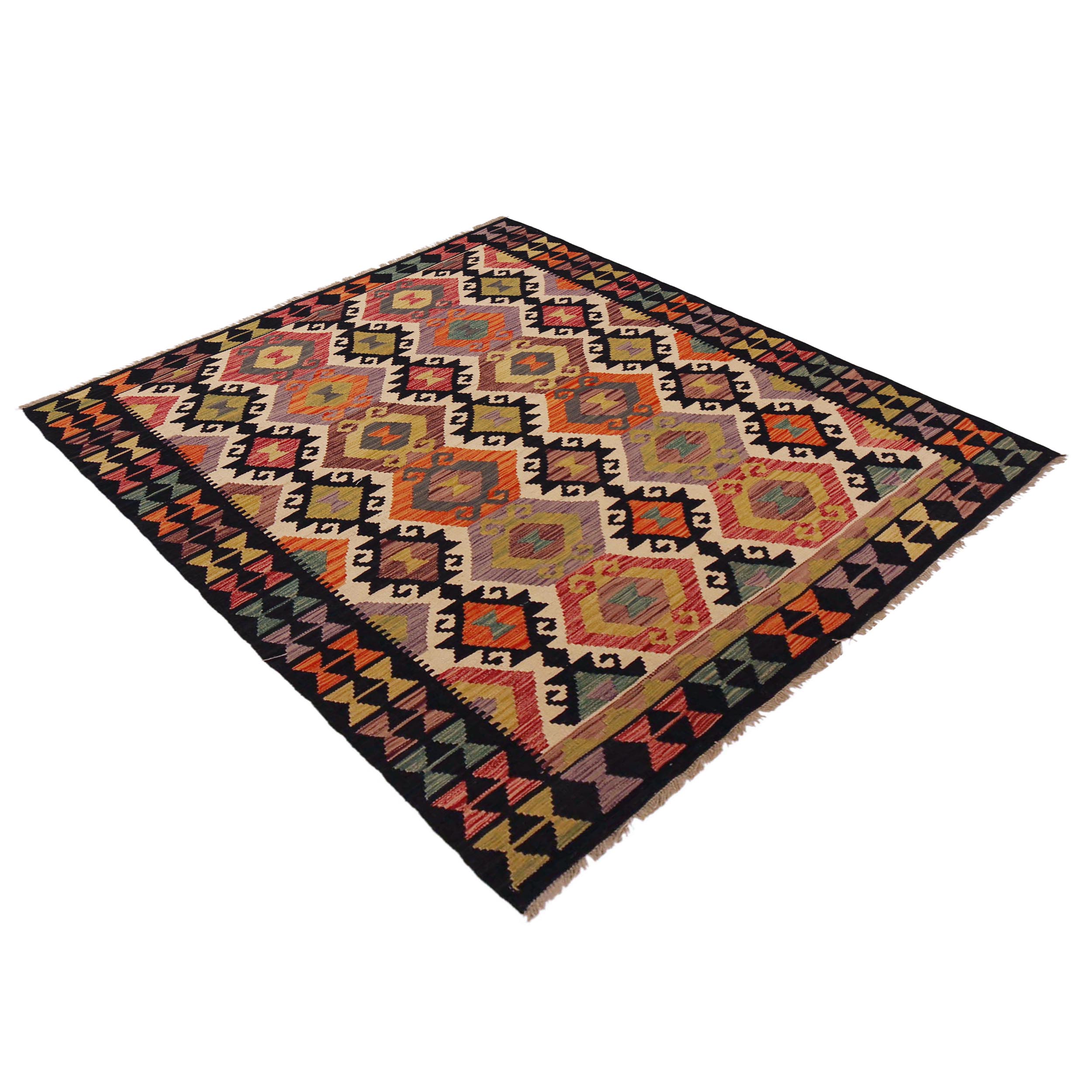 Handmade Wool Kilim Area Rug 5'2 x 6'5 (ID P36101)