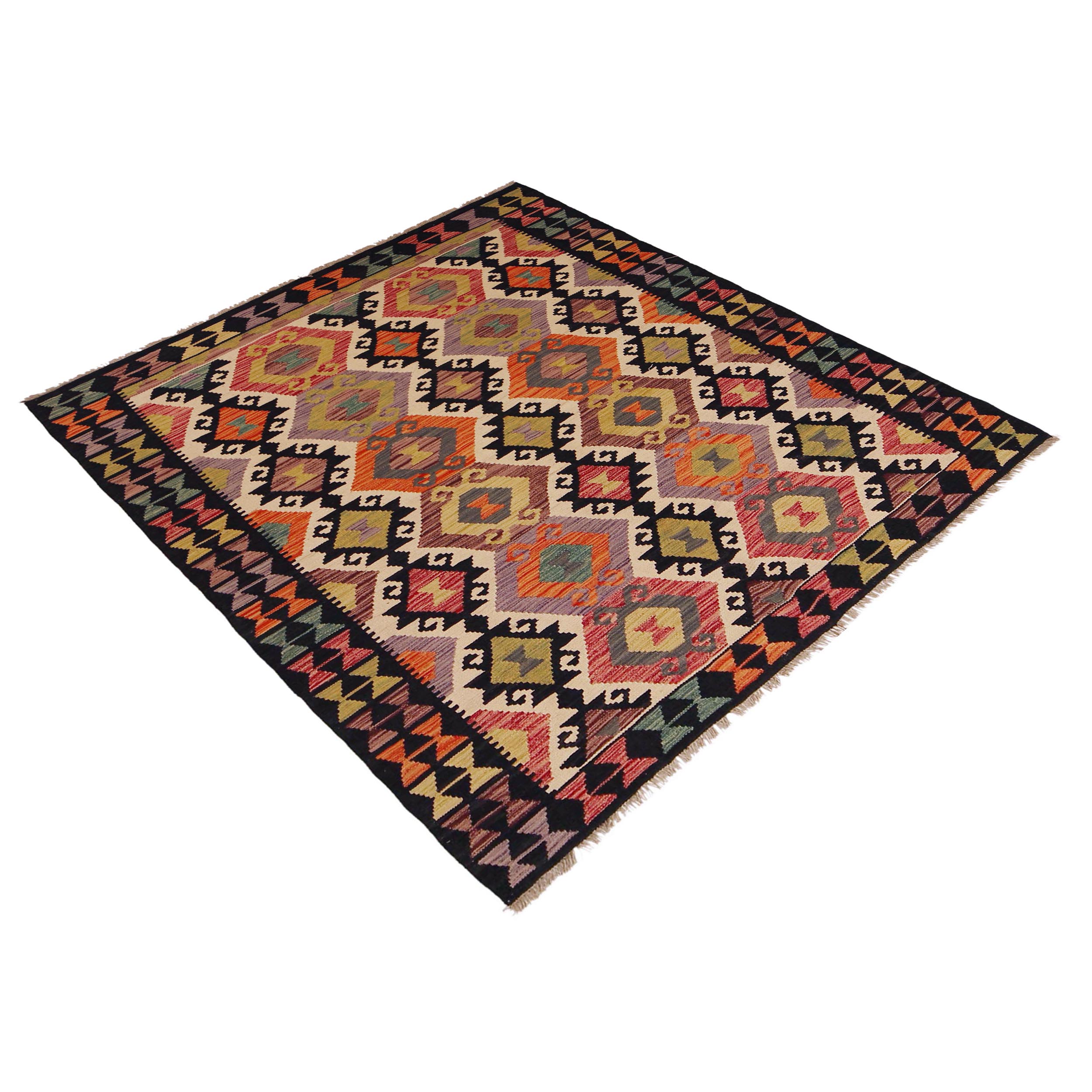 Handmade Wool Kilim Area Rug 5'2 x 6'5 (ID P36101)