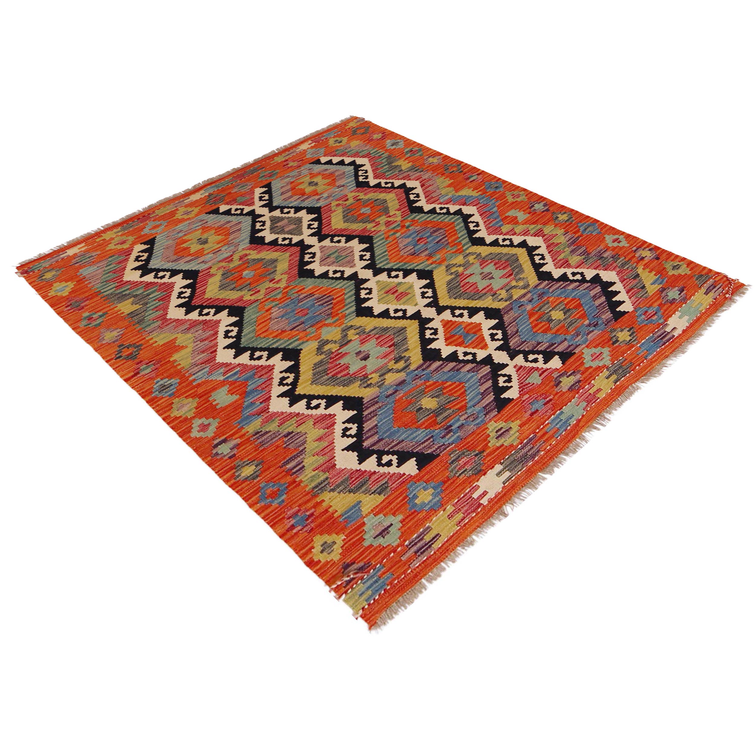 Handmade Wool Area Rug 130 x 166 cm (ID P36112)