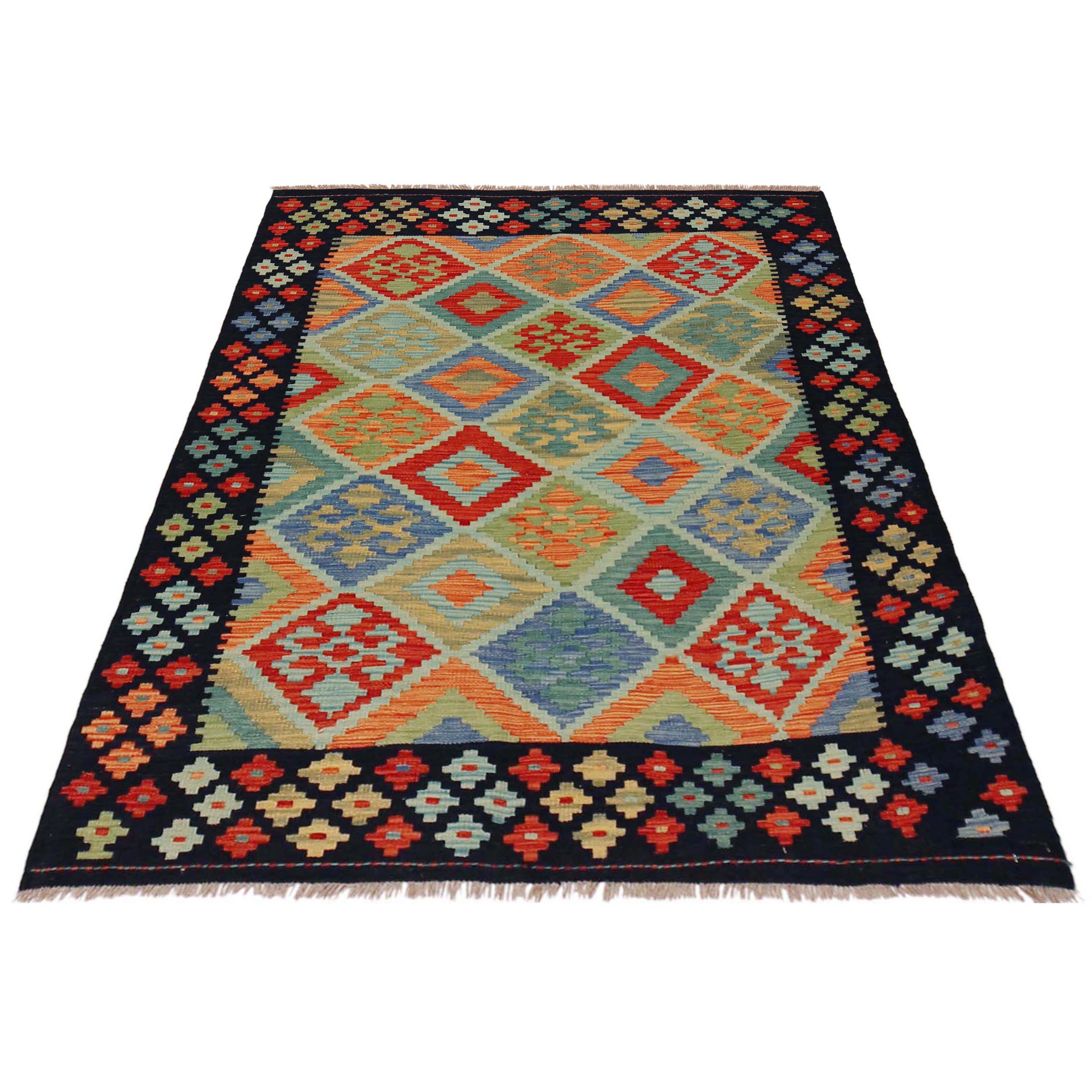 Handmade Wool Area Rug 124 x 167 cm (ID P36115)