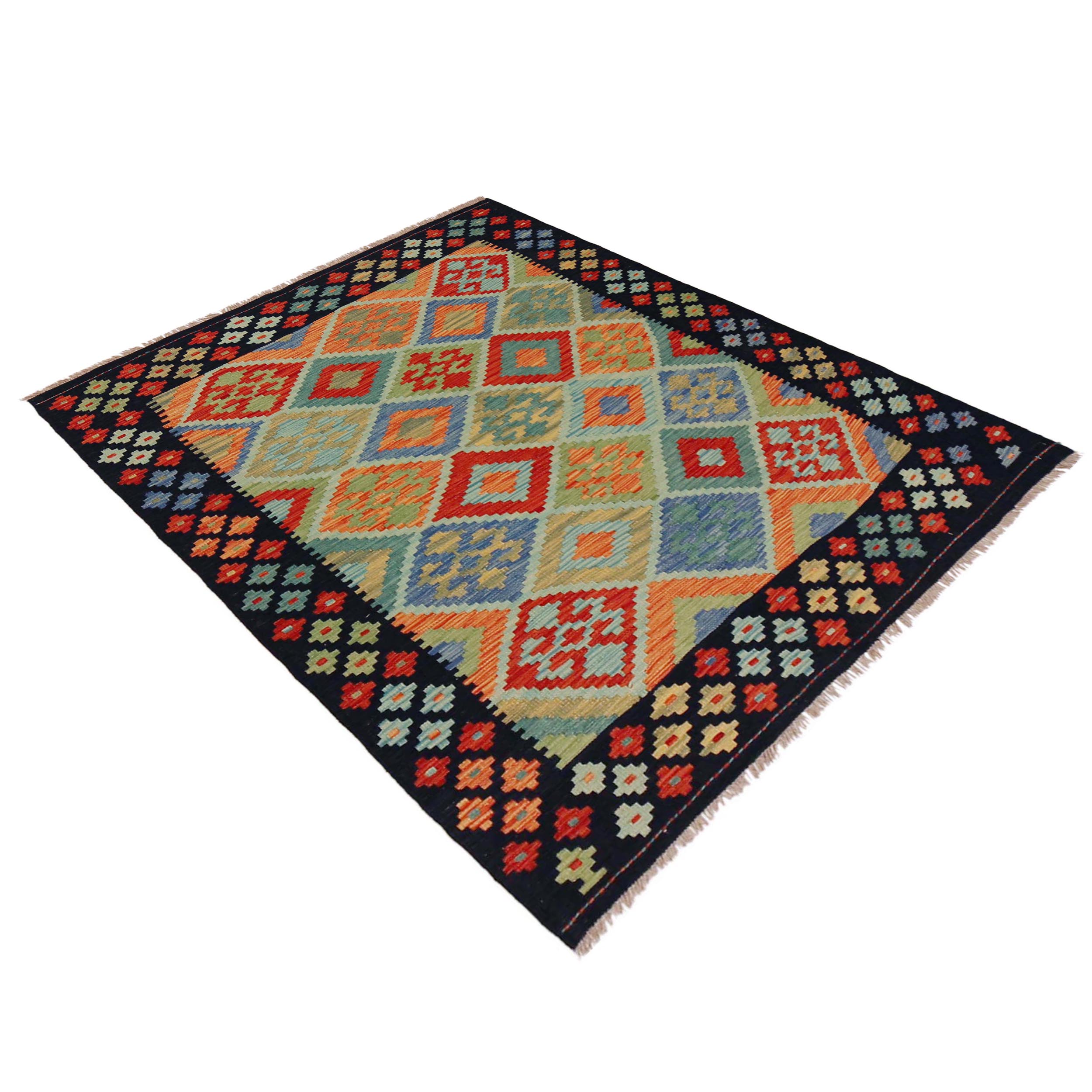 Handmade Wool Area Rug 124 x 167 cm (ID P36115)