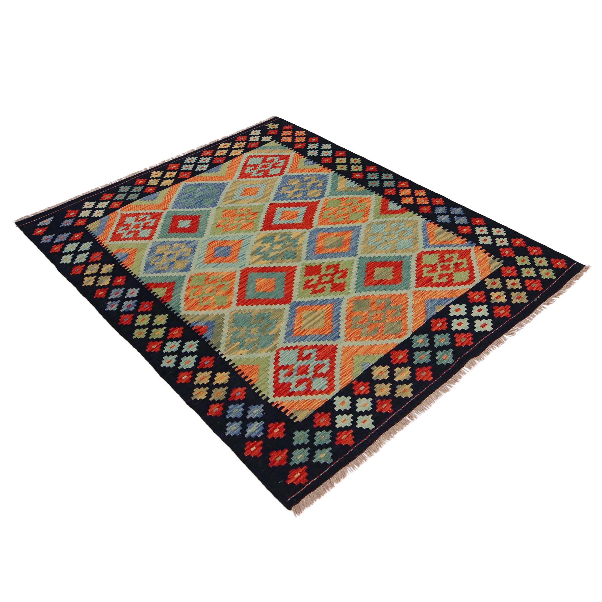 Handmade Wool Area Rug 124 x 167 cm (ID P36115)