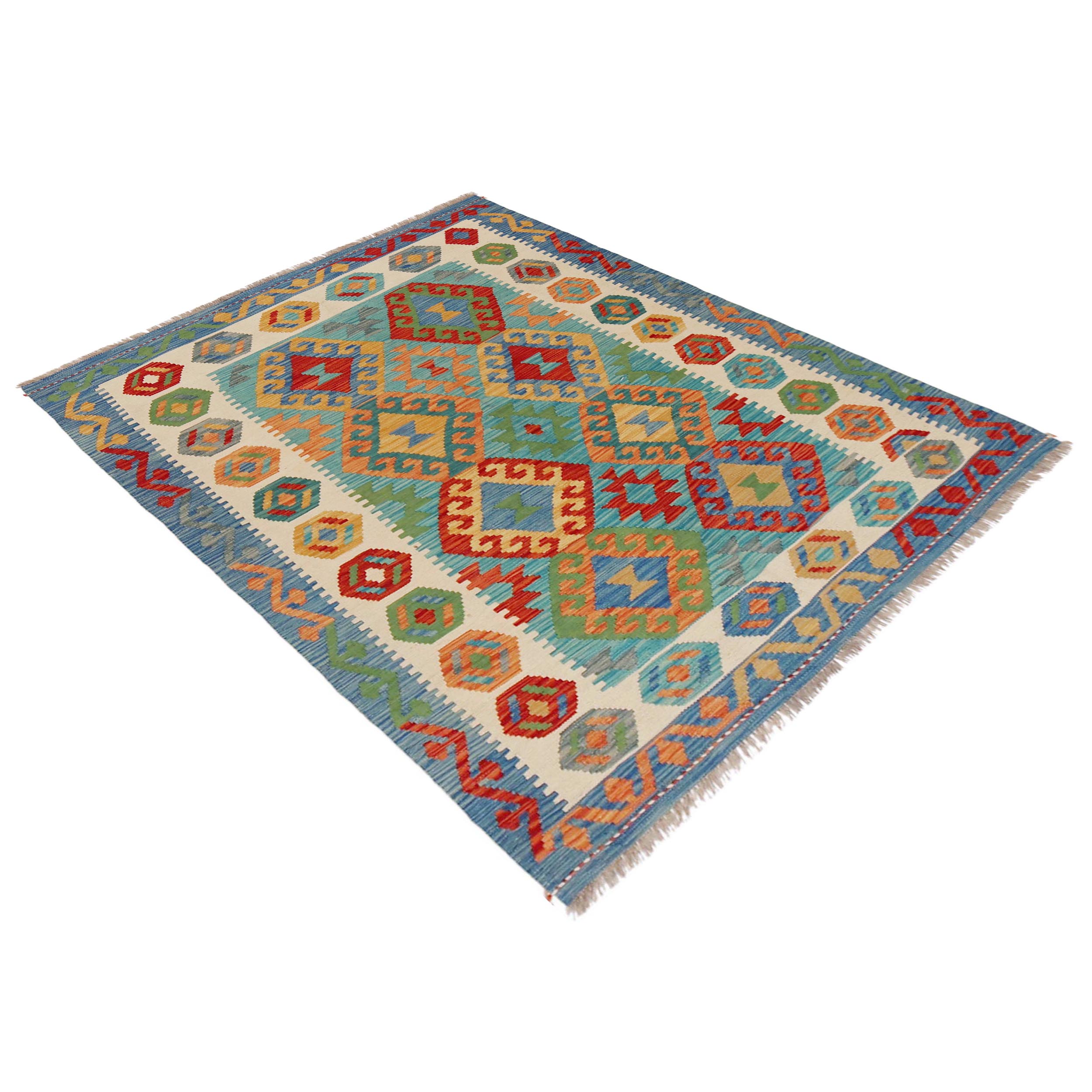 Handmade Wool Area Rug 126 x 179 cm (ID P36116)