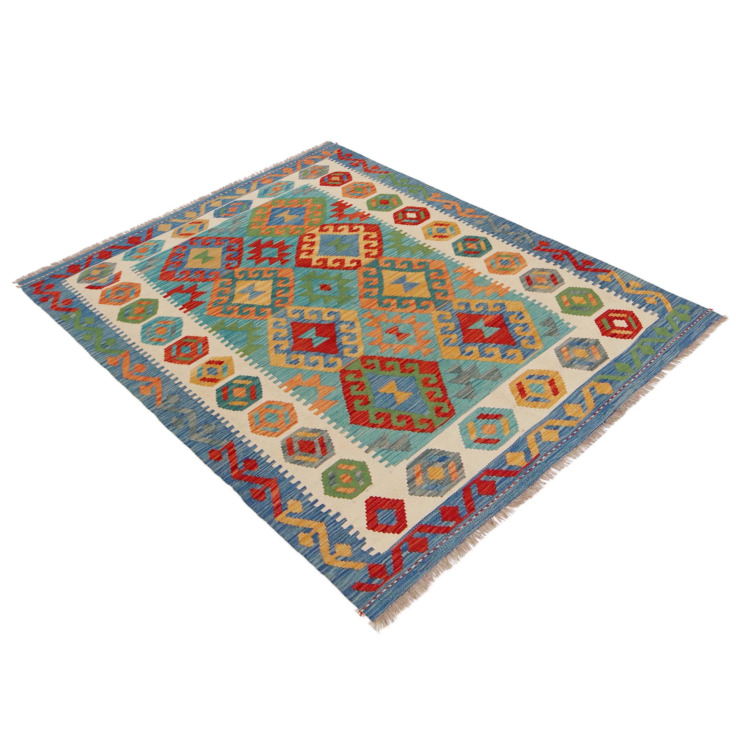 Handmade Wool Area Rug 126 x 179 cm (ID P36116)