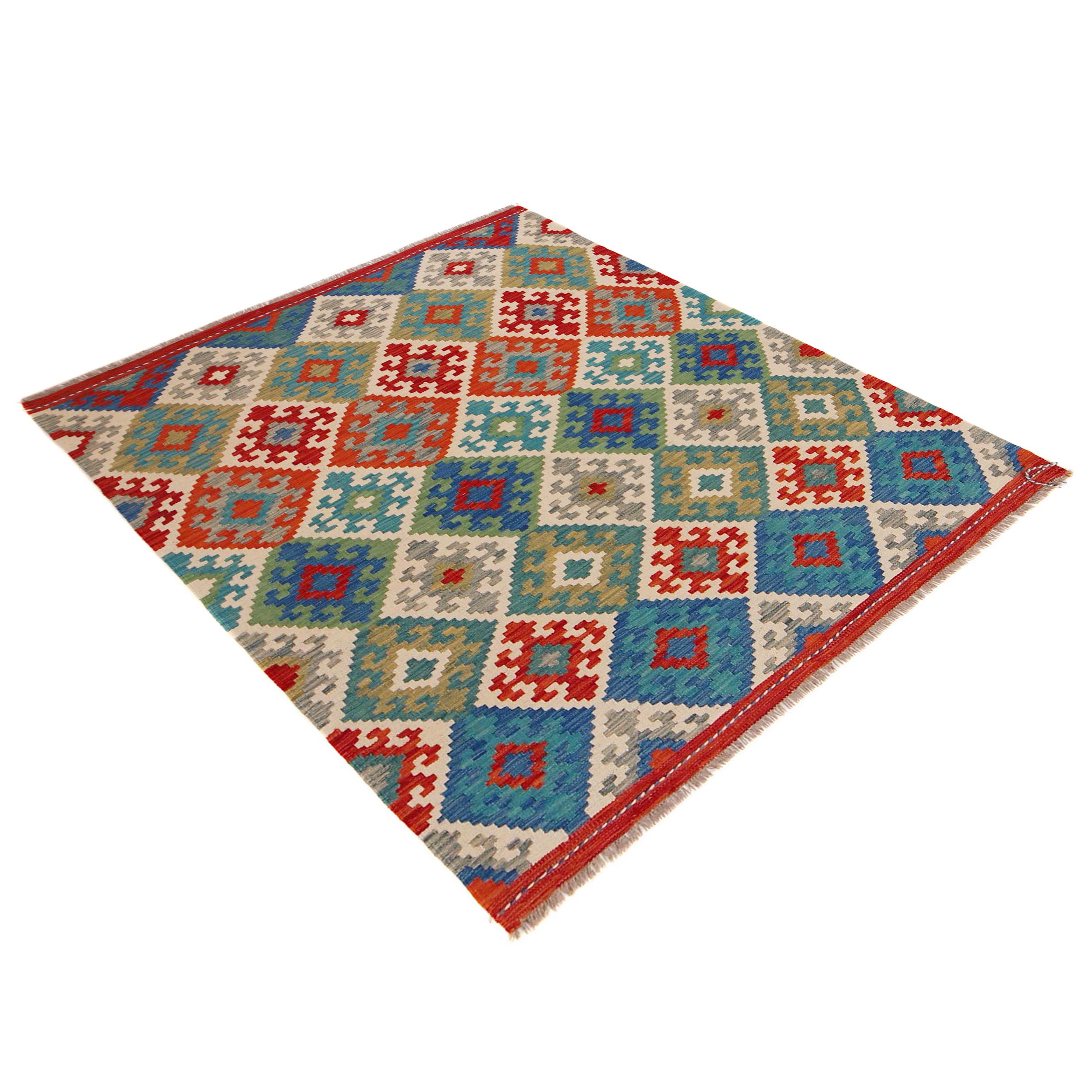 Handmade Wool Kilim Rug 132 x 169 cm (ID P36118)