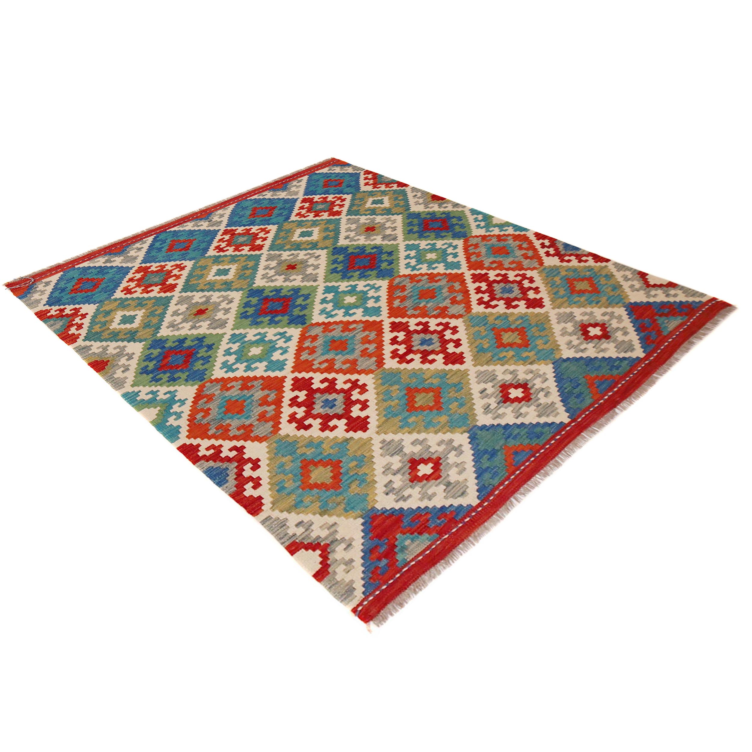 Handmade Wool Kilim Rug 132 x 169 cm (ID P36118)