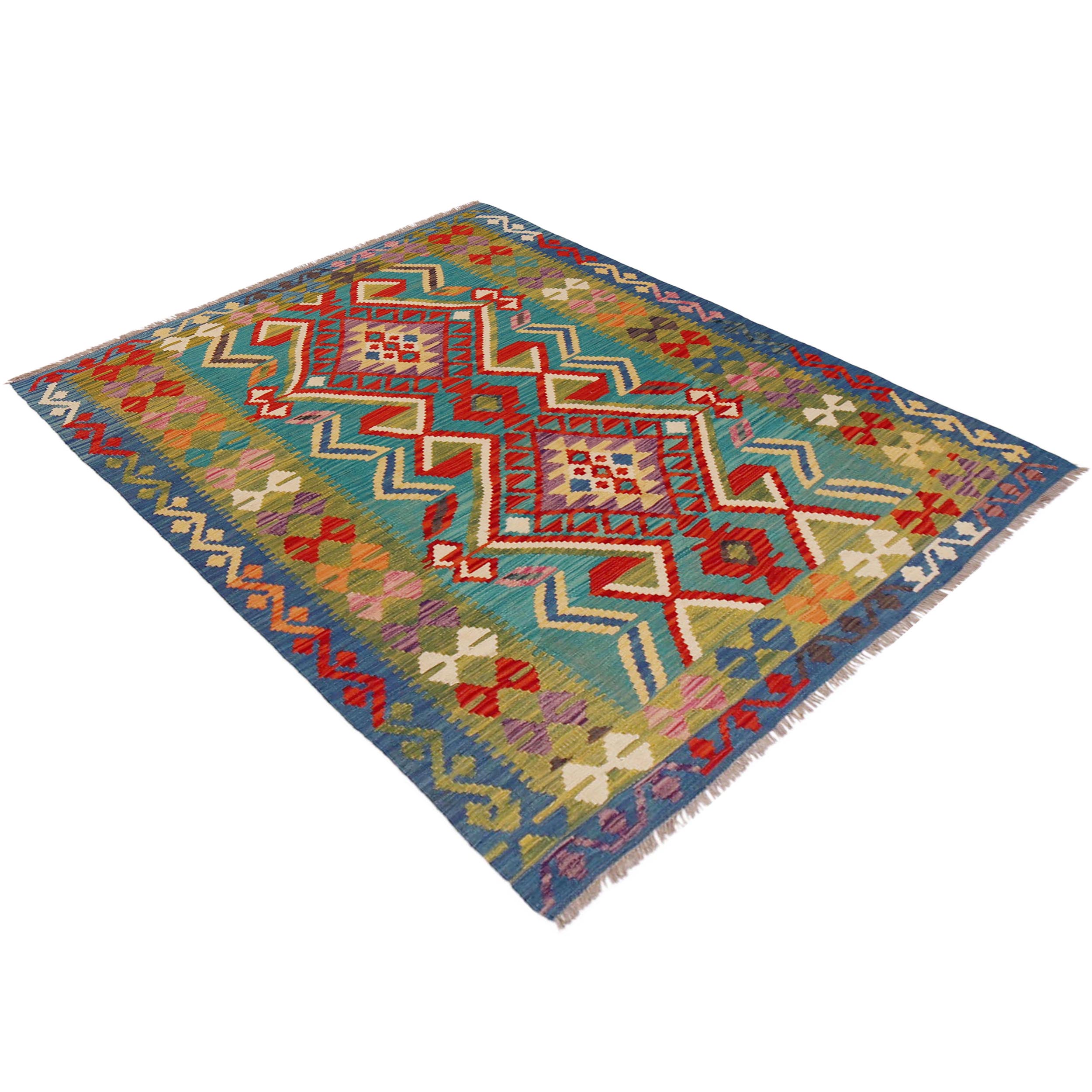 Handmade Wool Area Rug 122 x 170 cm (ID P36119)