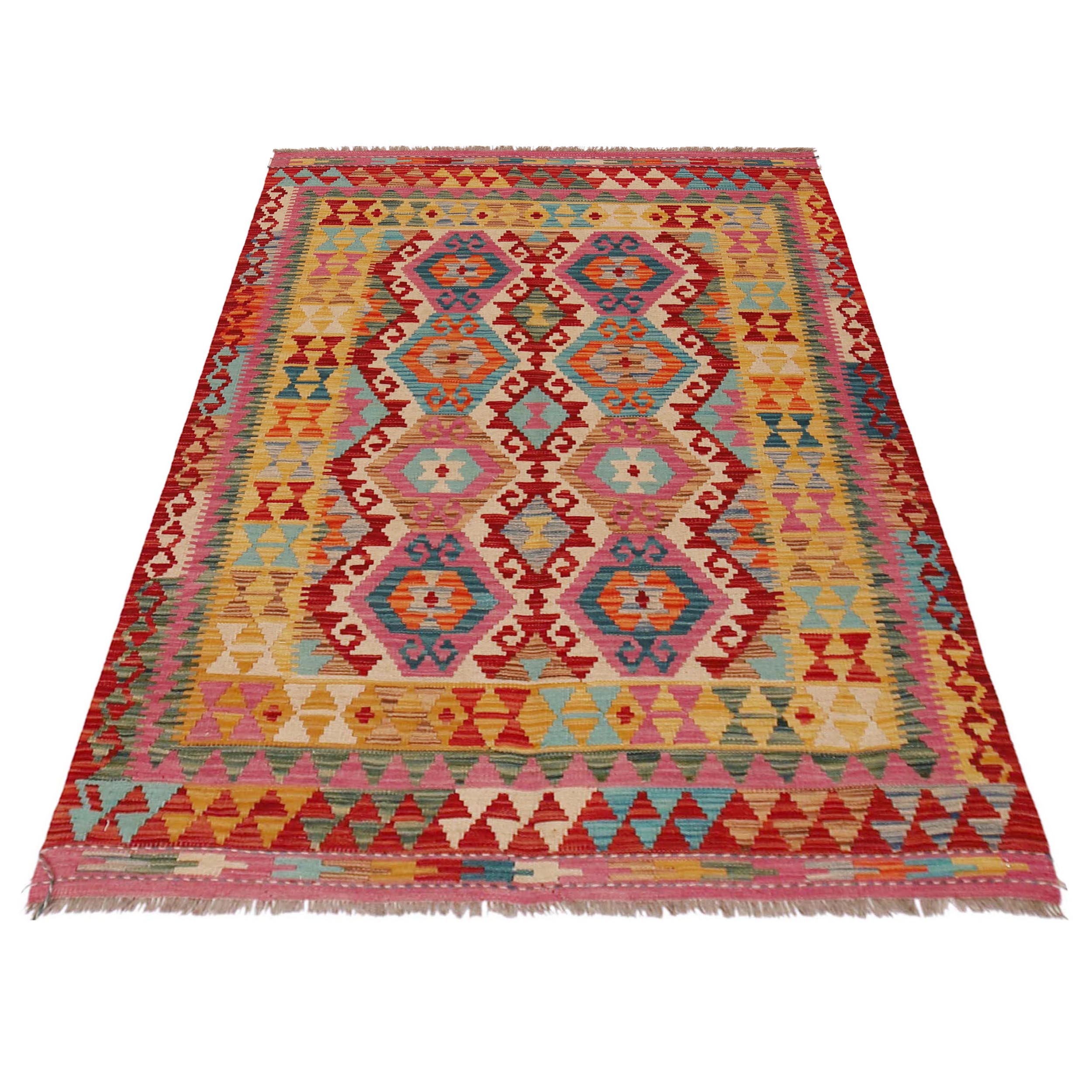 Handmade Wool Kilim Rug 124 x 188 cm (ID P36120)
