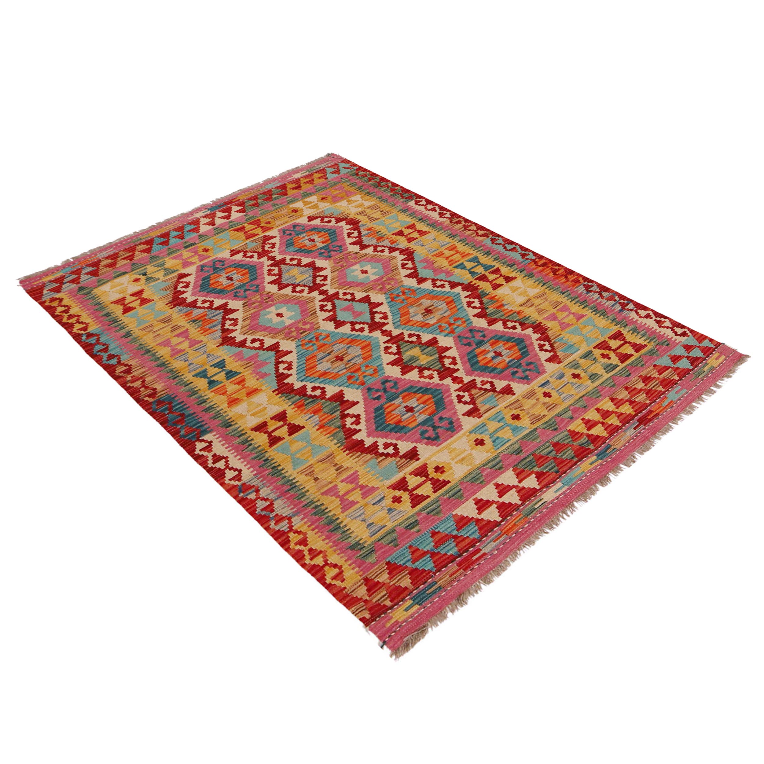 Handmade Wool Kilim Rug 124 x 188 cm (ID P36120)