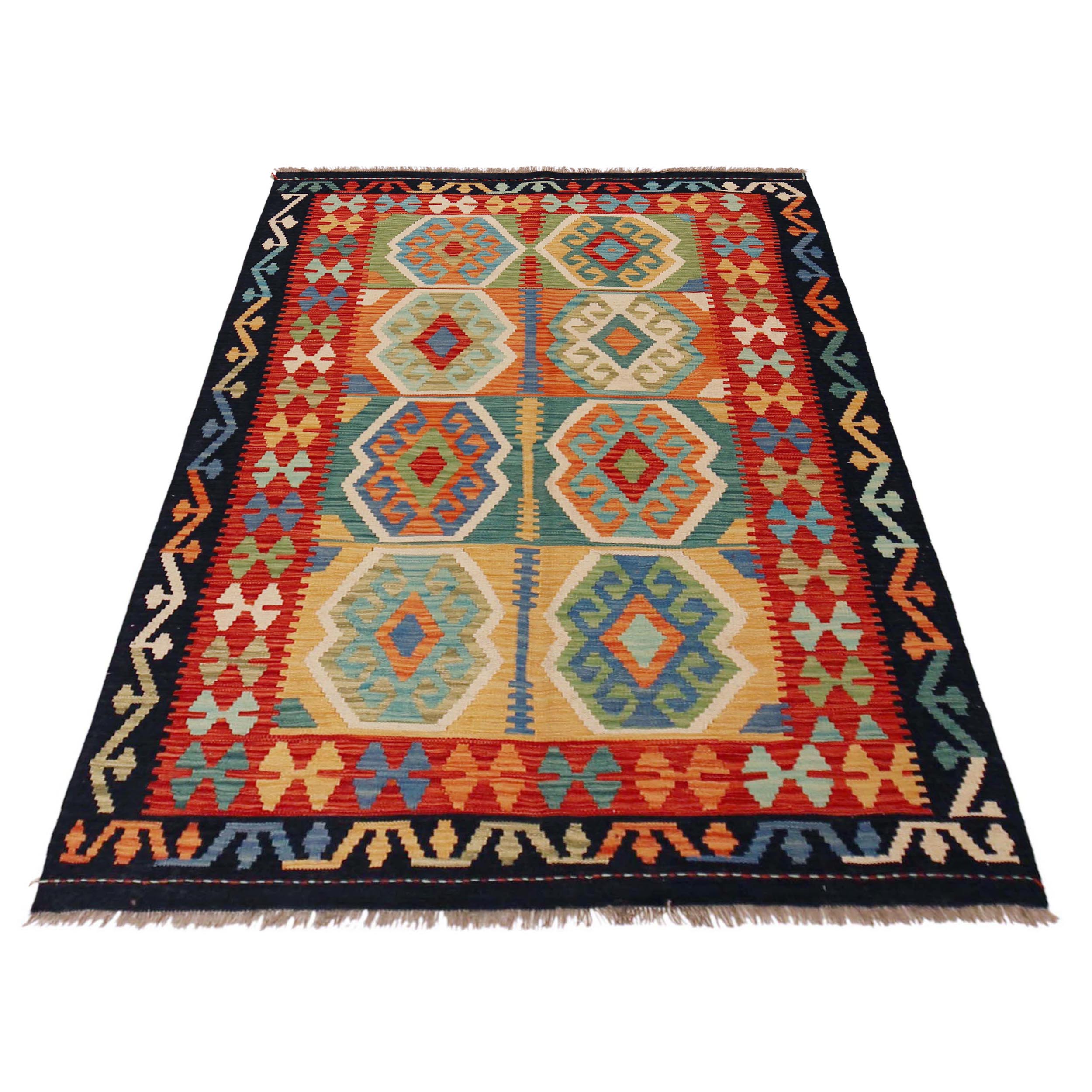 Handmade Wool Area Rug 121 x 187 cm (ID P36121)