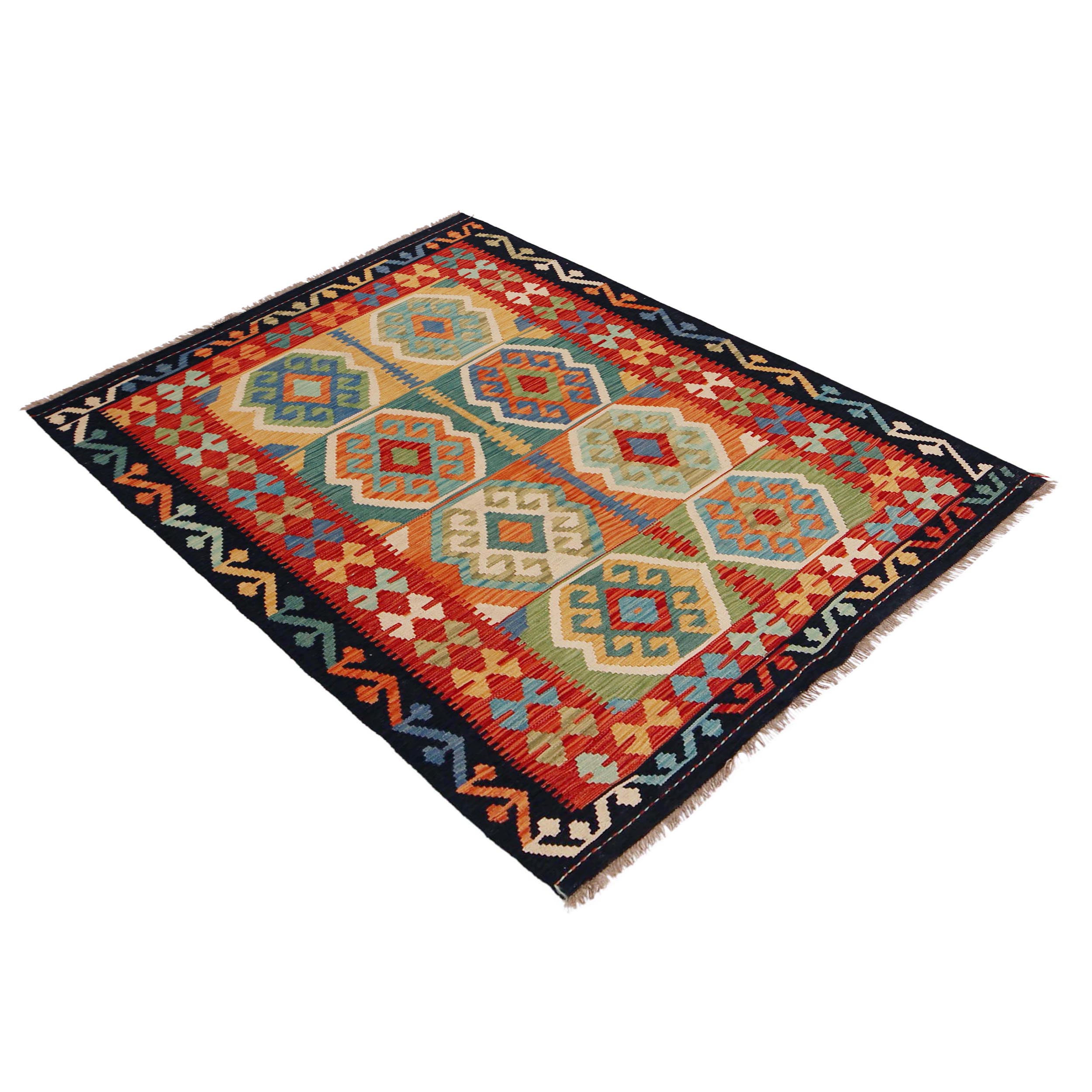 Handmade Wool Area Rug 121 x 187 cm (ID P36121)