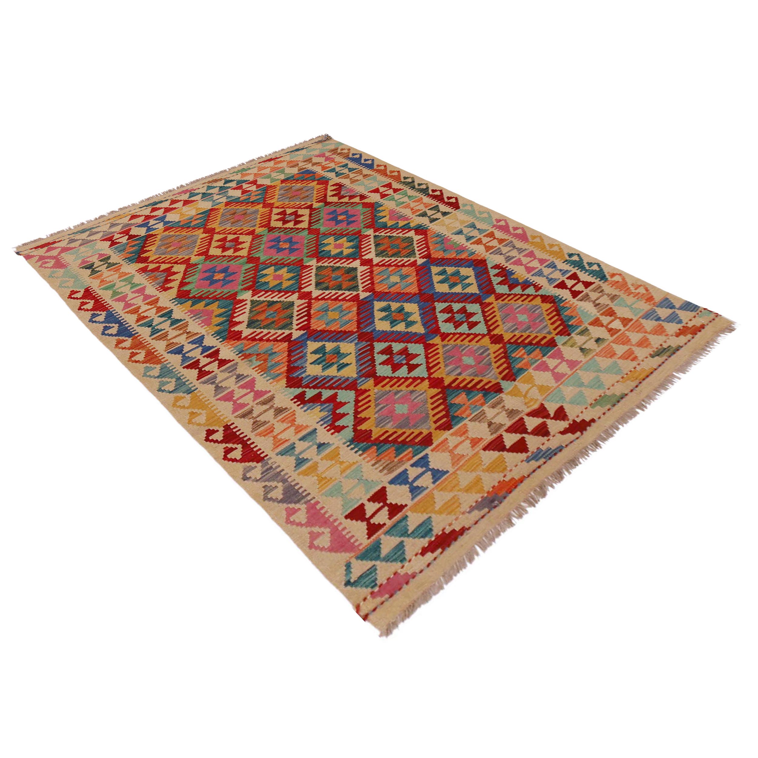 Handmade Wool Kilim Rug 50 x 73 in (ID P36124)
